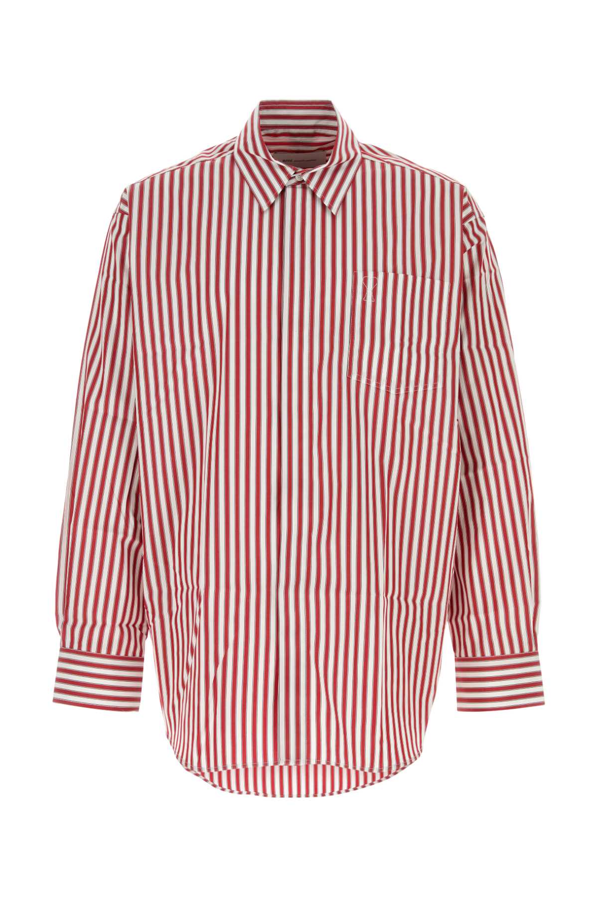 Ami Men Embroidered Poplin Shirt AMI PARIS