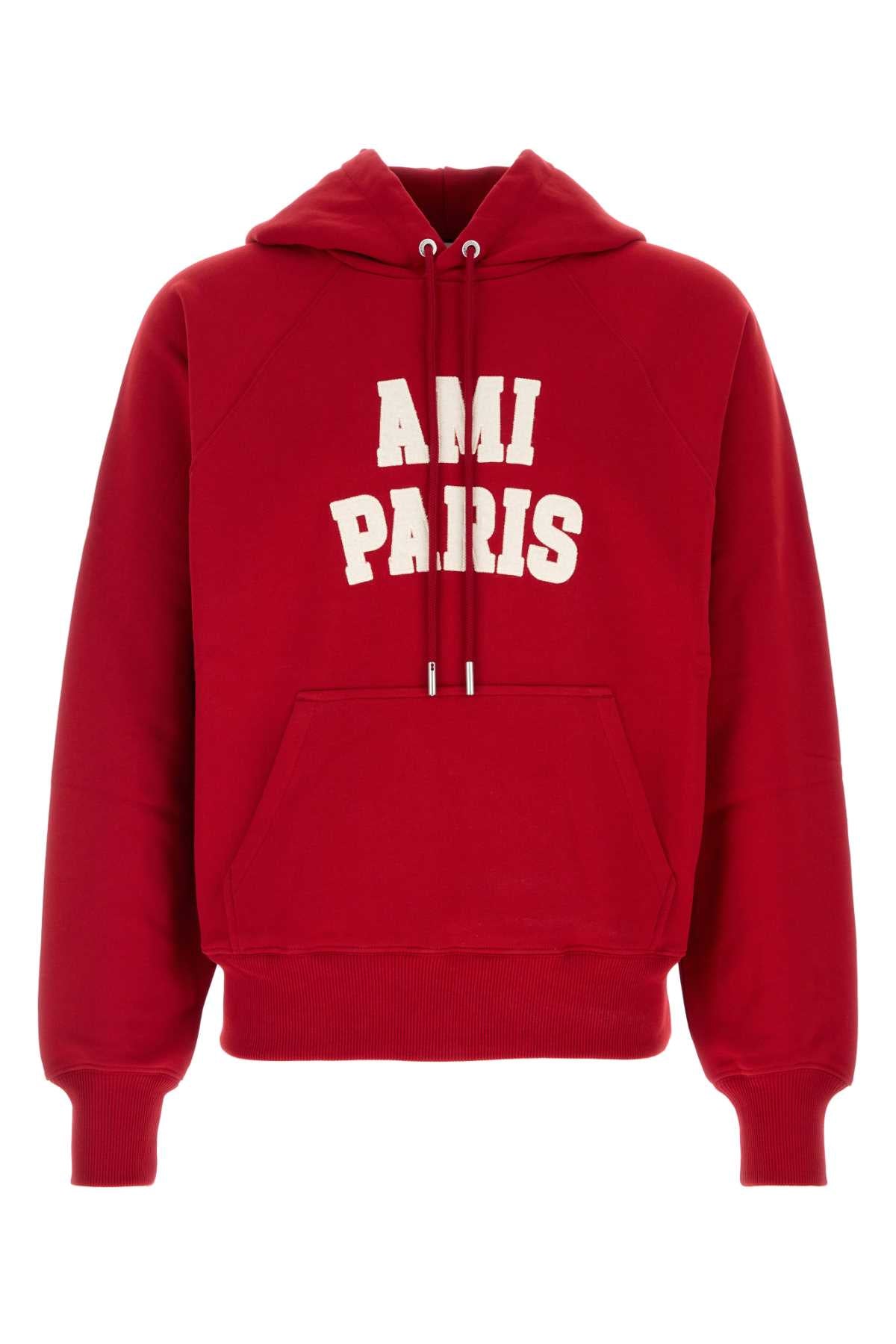 Ami Men Red Cotton Oversize Sweatshirt AMI PARIS