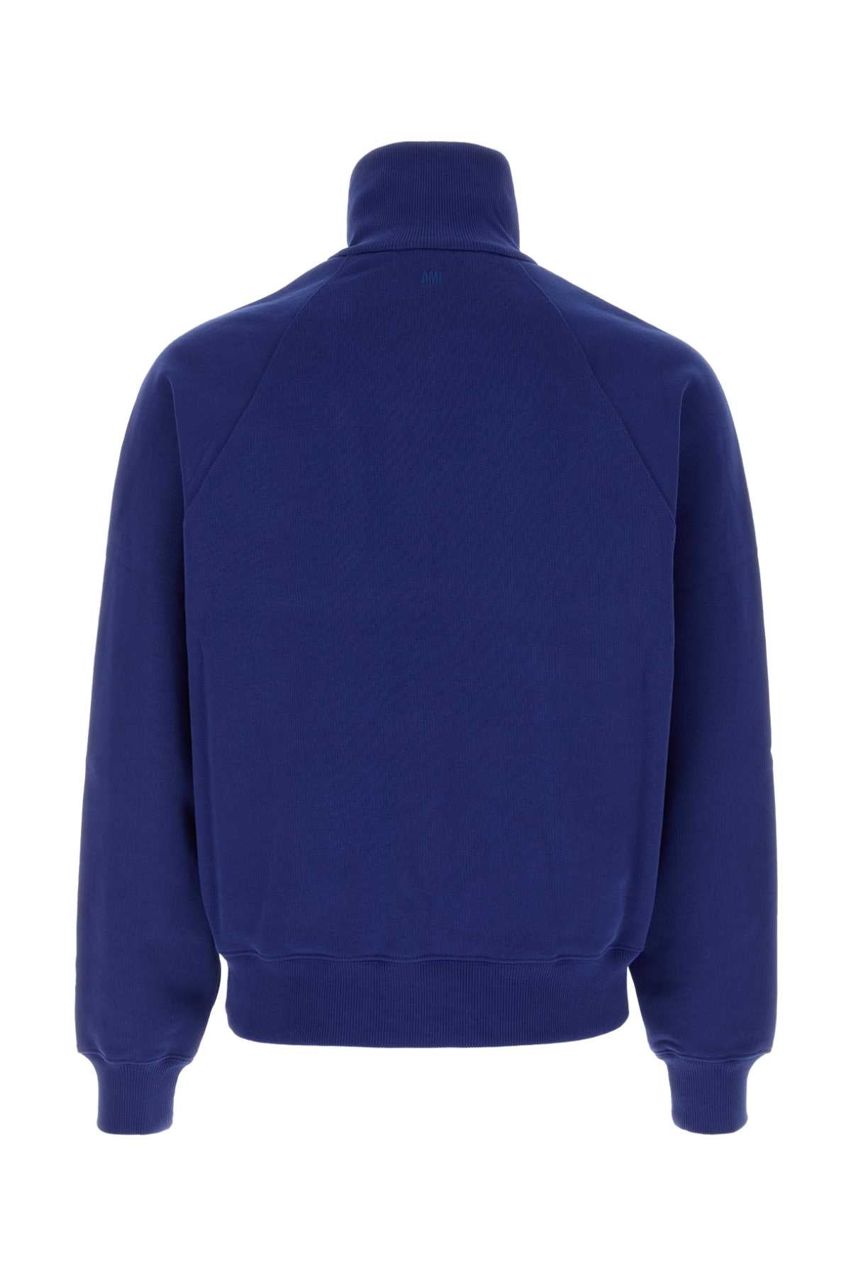 Ami Men Blue Cottons Sweatshirt AMI PARIS