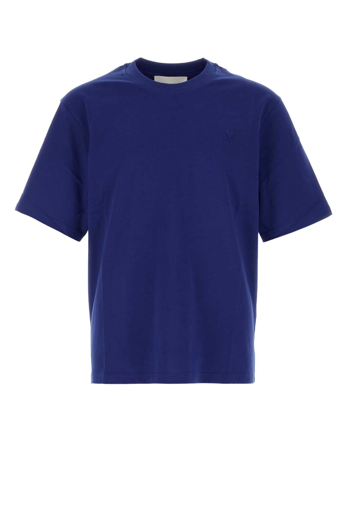 Ami Men Blue Cotton T-Shirt AMI PARIS