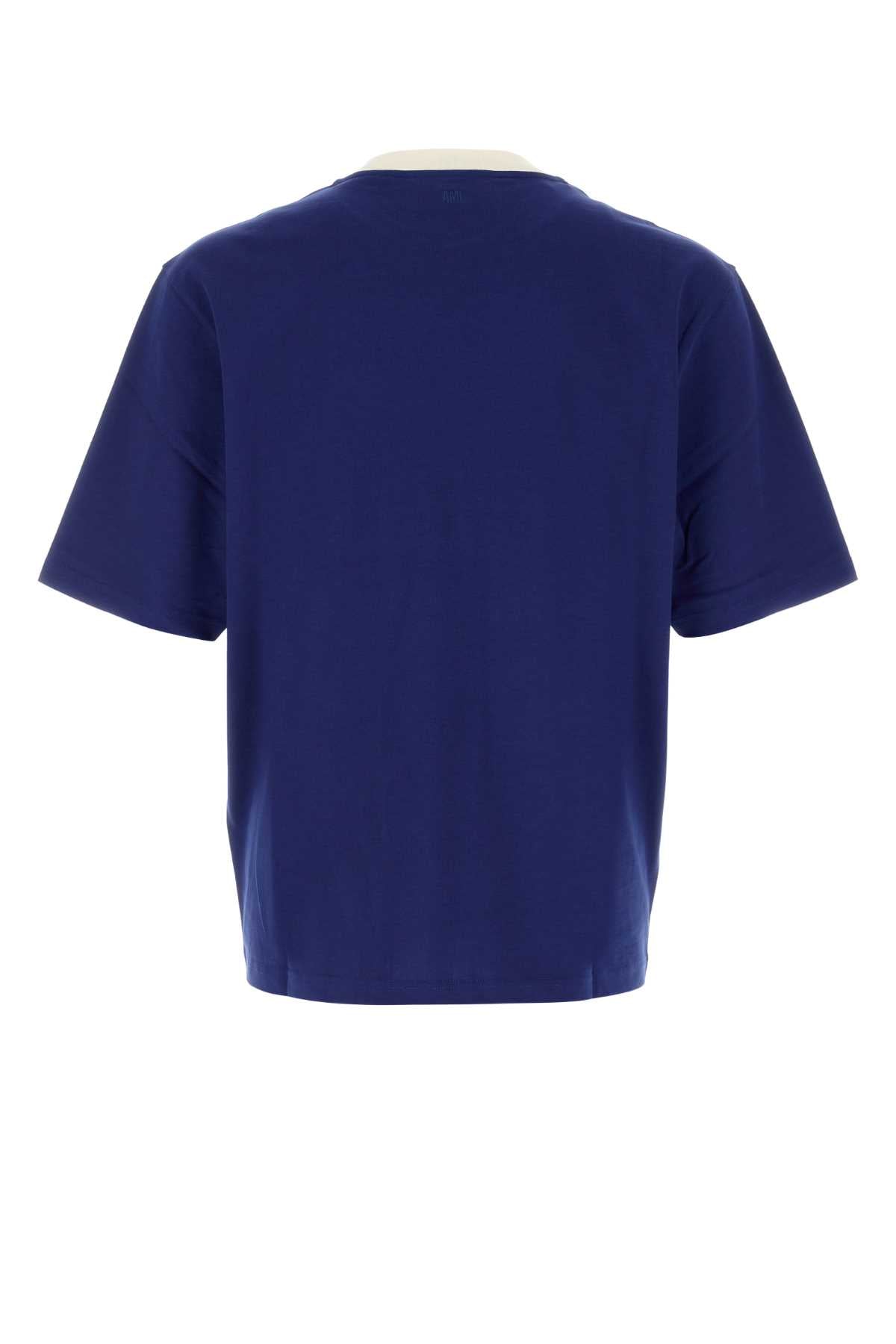 Ami Men Blue Cotton T-Shirt AMI PARIS