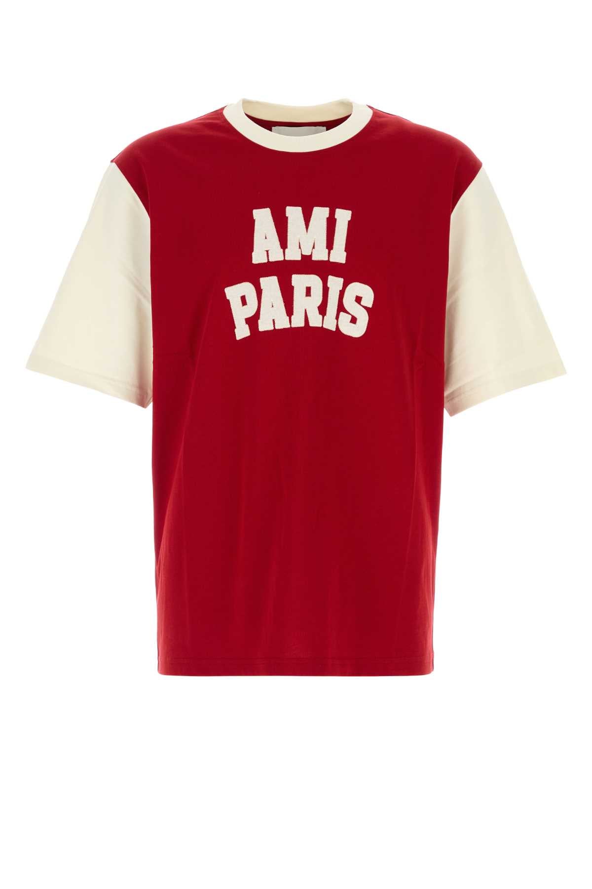 Ami Men Red Cotton T-Shirt AMI PARIS