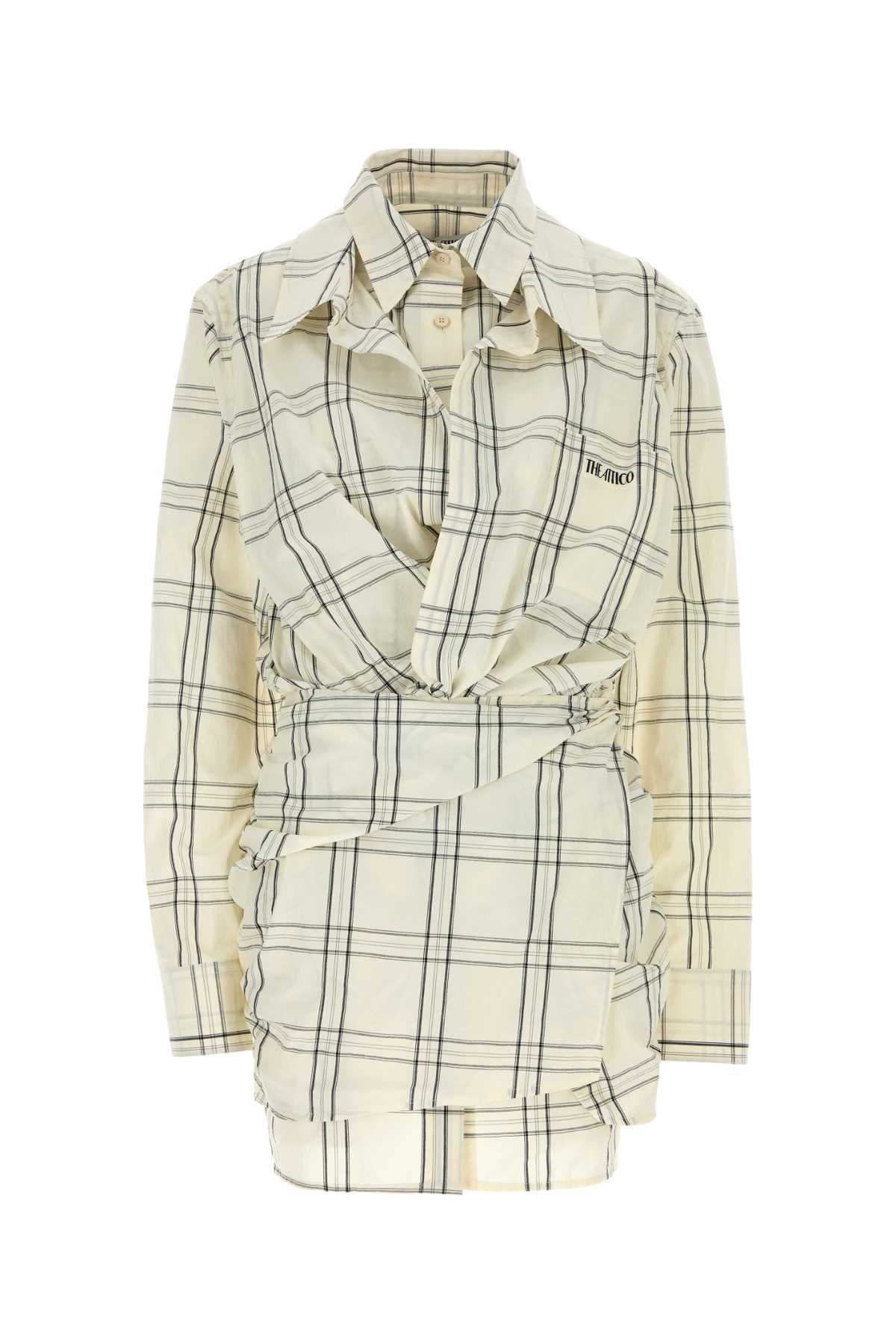 The Attico Women Embroidered Cotton Mini Shirt Dress THE ATTICO