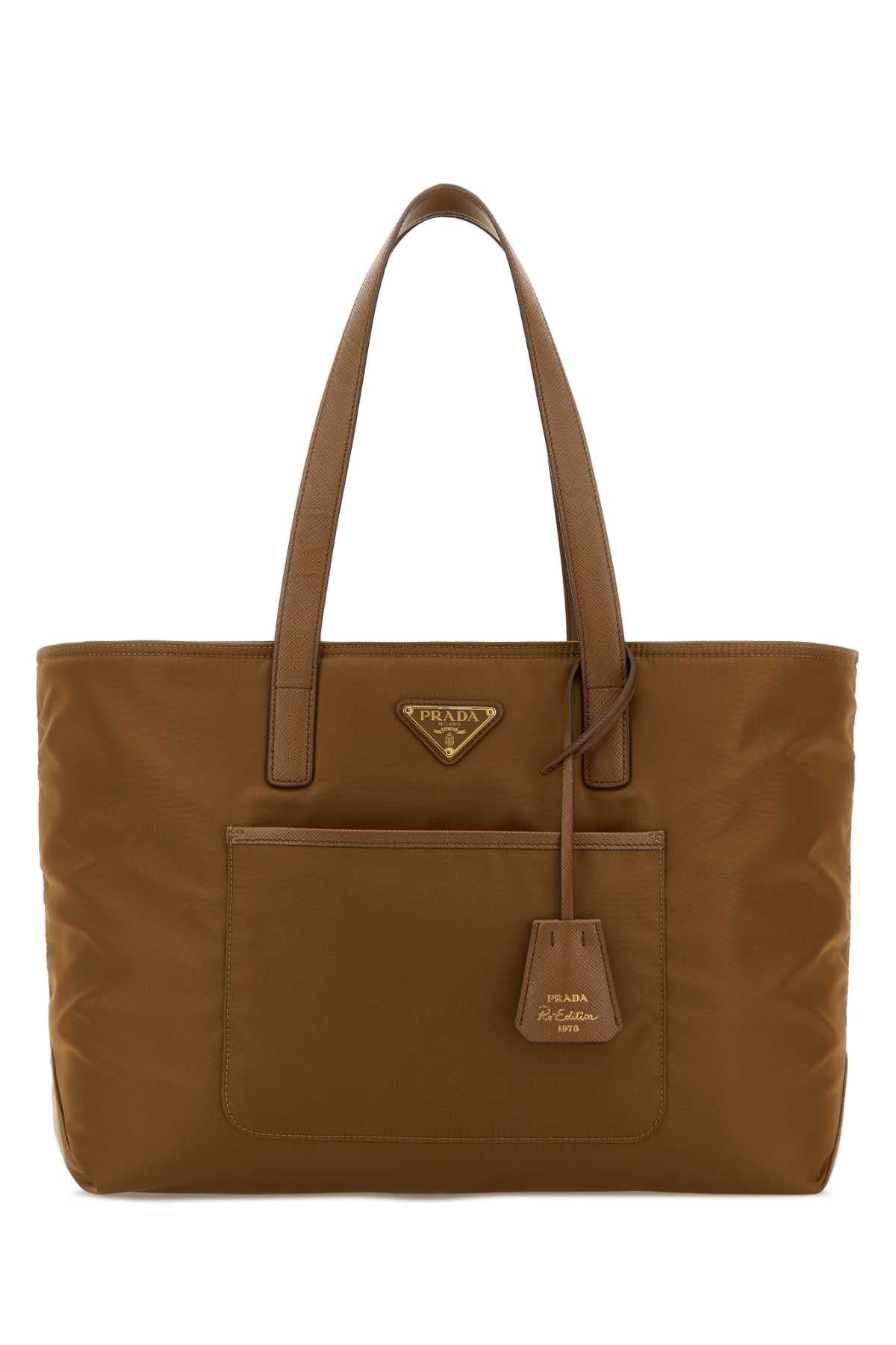 Prada Women Brown Re-Nylon Shopping Bag PRADA