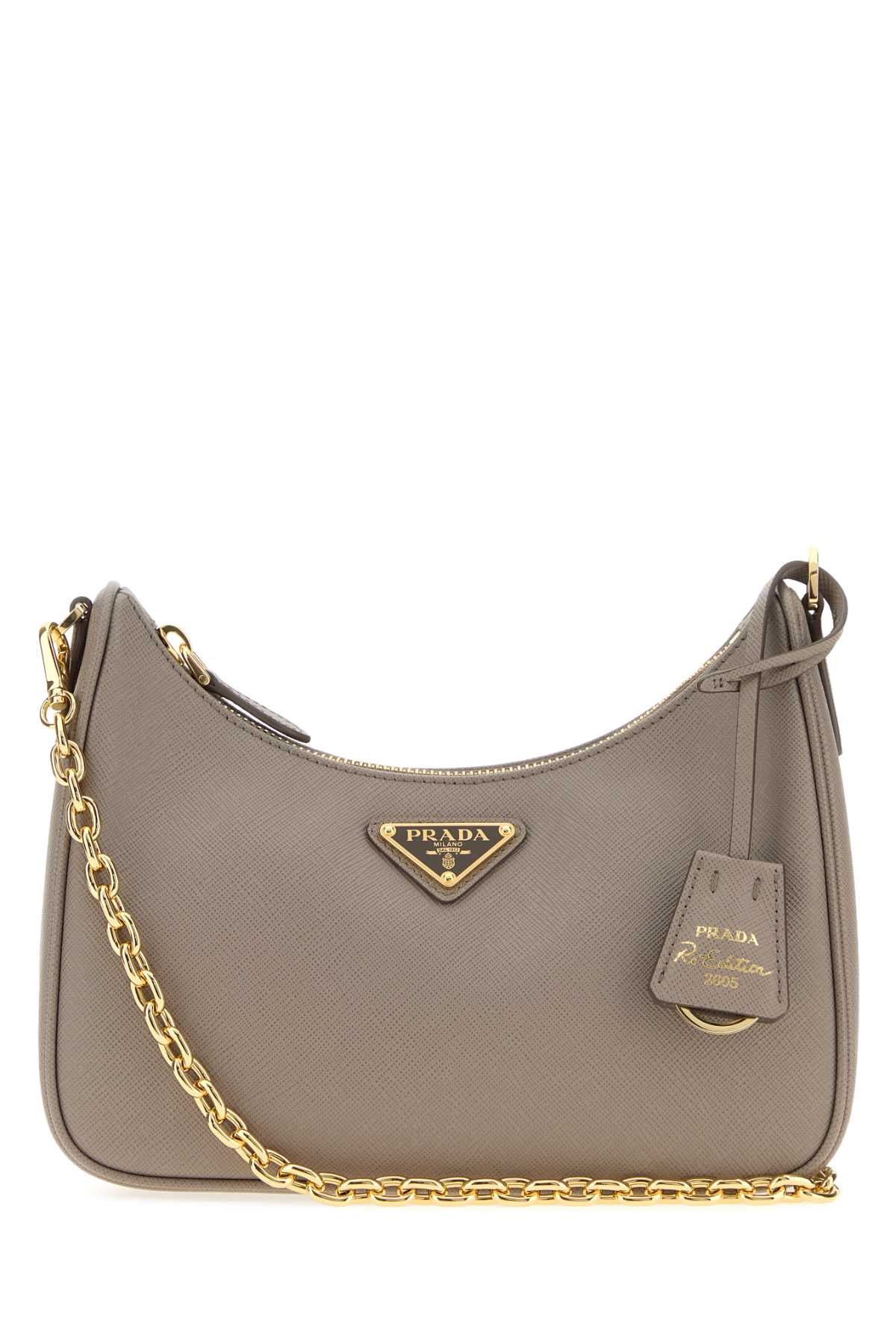 Prada Women Dark Grey Leather Re-Edition 2005 Shoulder Bag PRADA