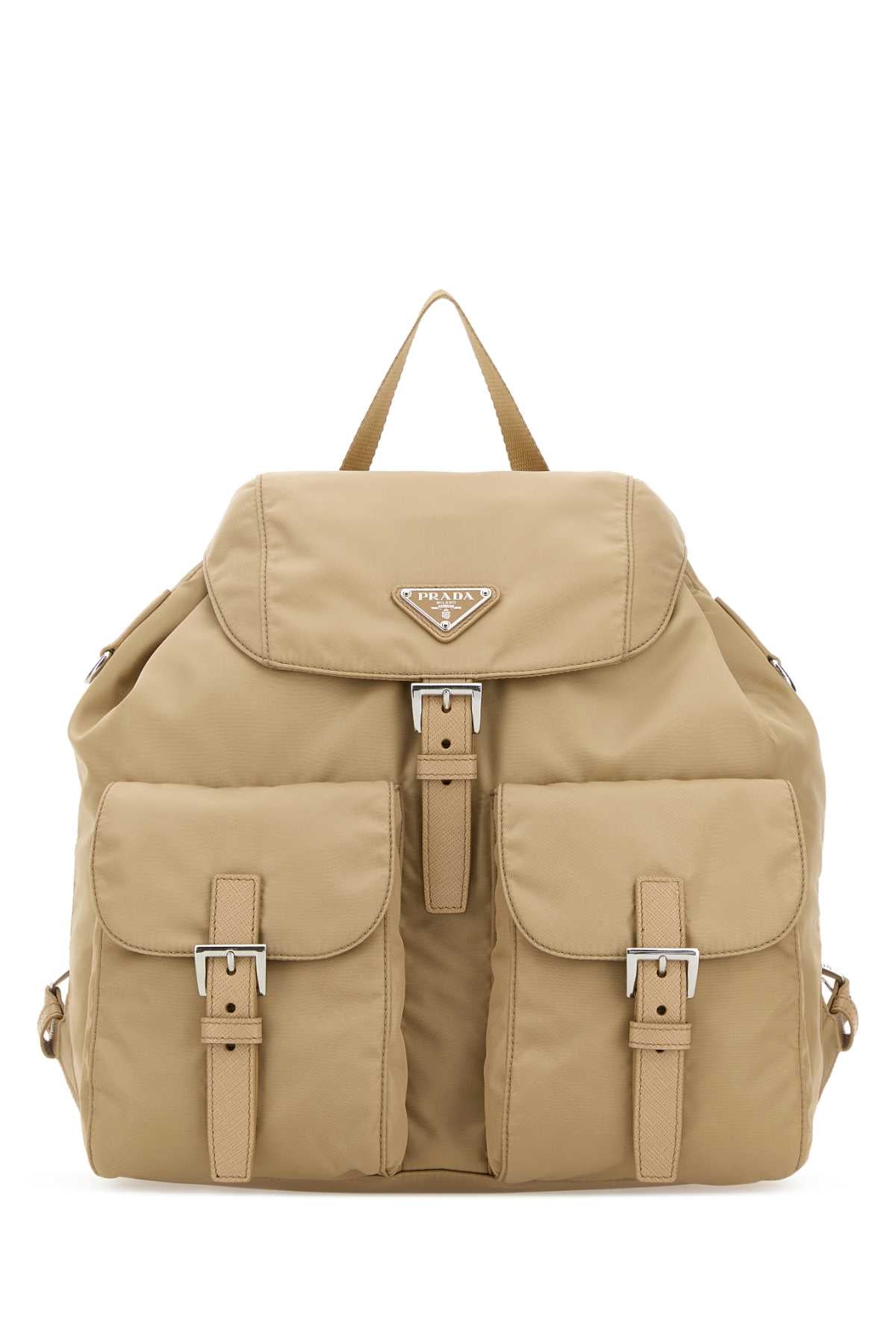 Prada Women Sand Canvas Backpack PRADA
