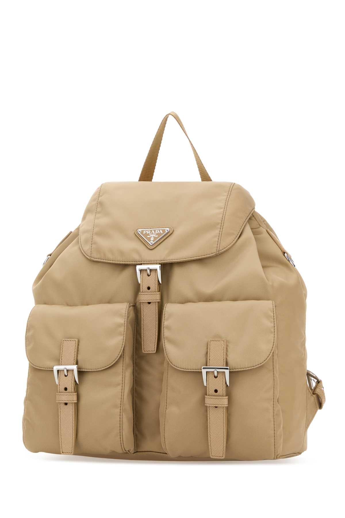 Prada Women Sand Canvas Backpack PRADA