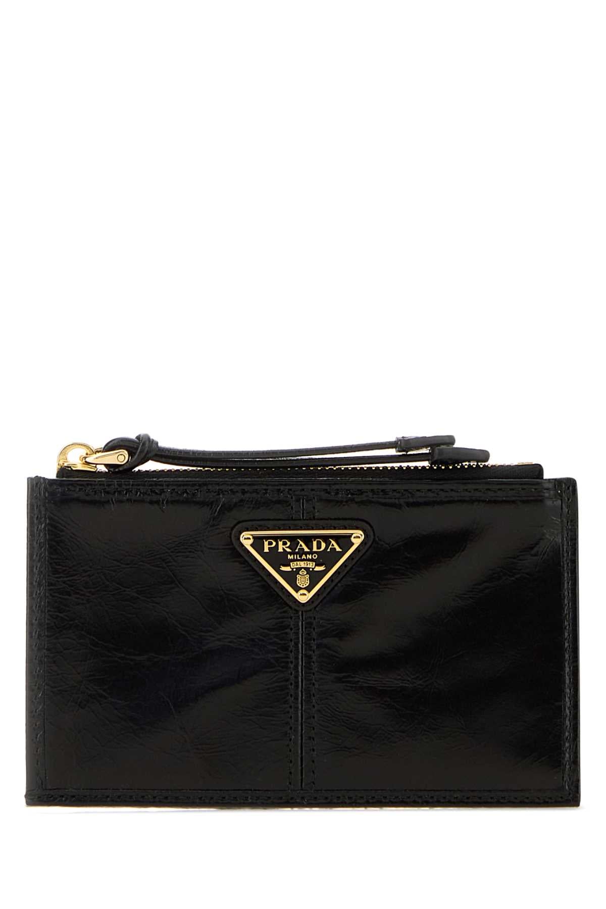 Prada Women Black Leather Card Holder PRADA