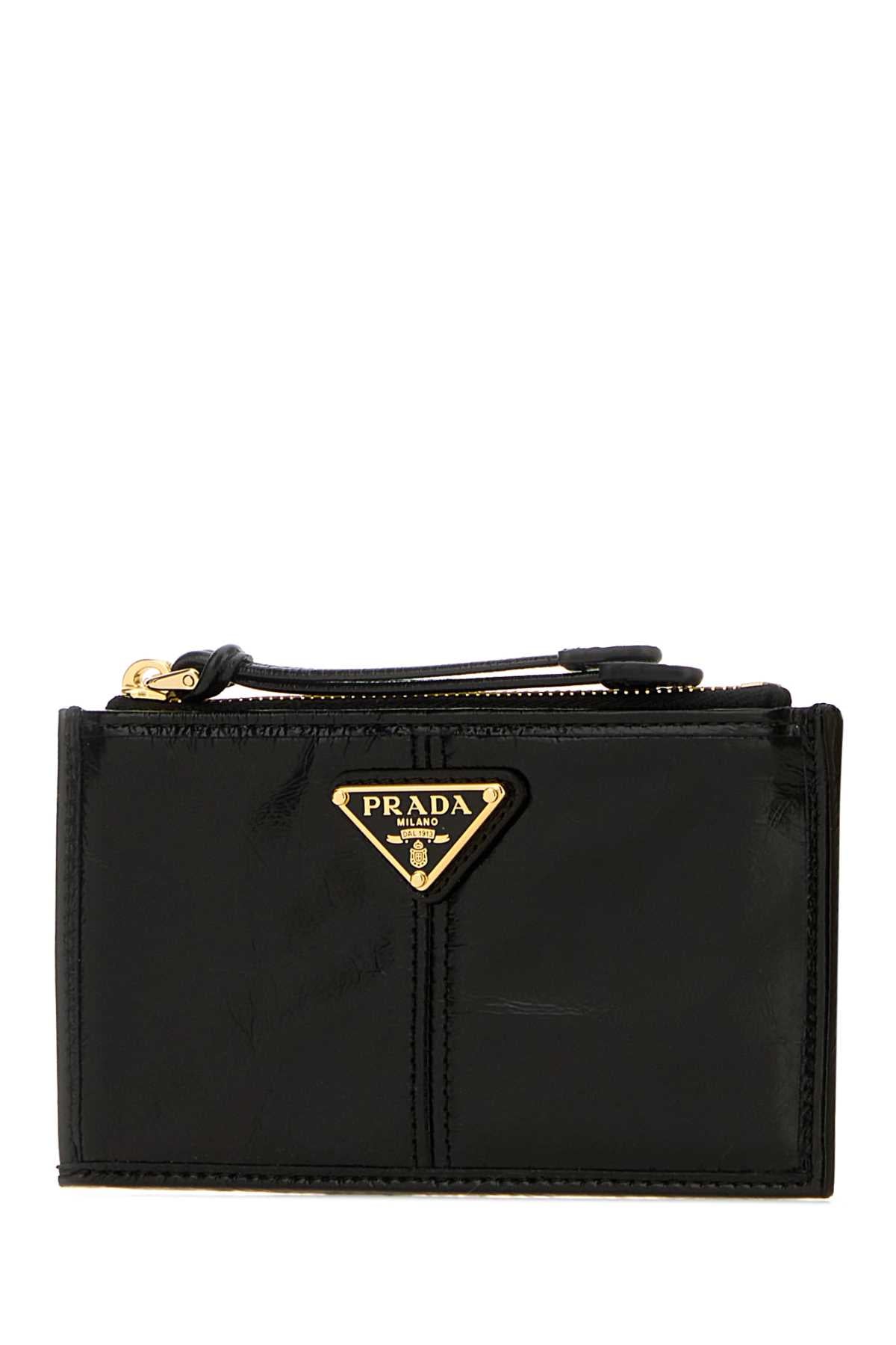 Prada Women Black Leather Card Holder PRADA