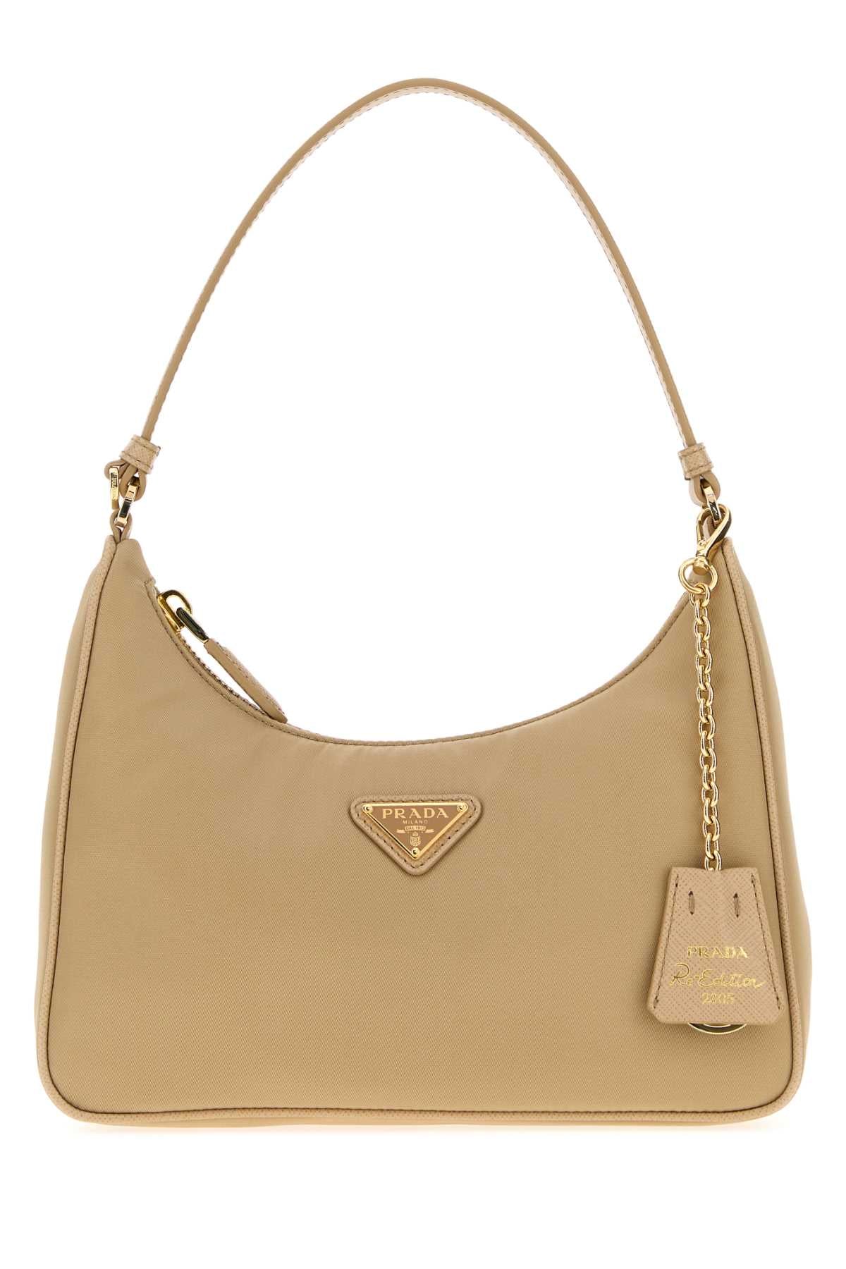 Prada Women Beige Re-Nylon Prada Re-Edition 2005 Shoulder Bag PRADA