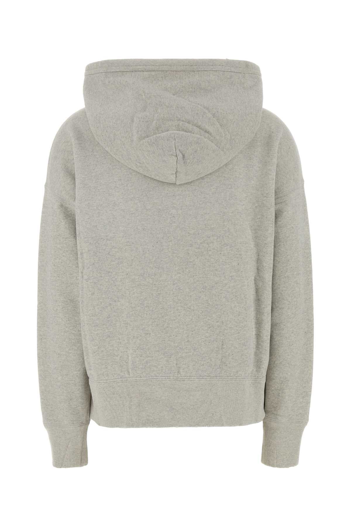 Prada Women Melange Grey Cotton Oversize Sweatshirt PRADA