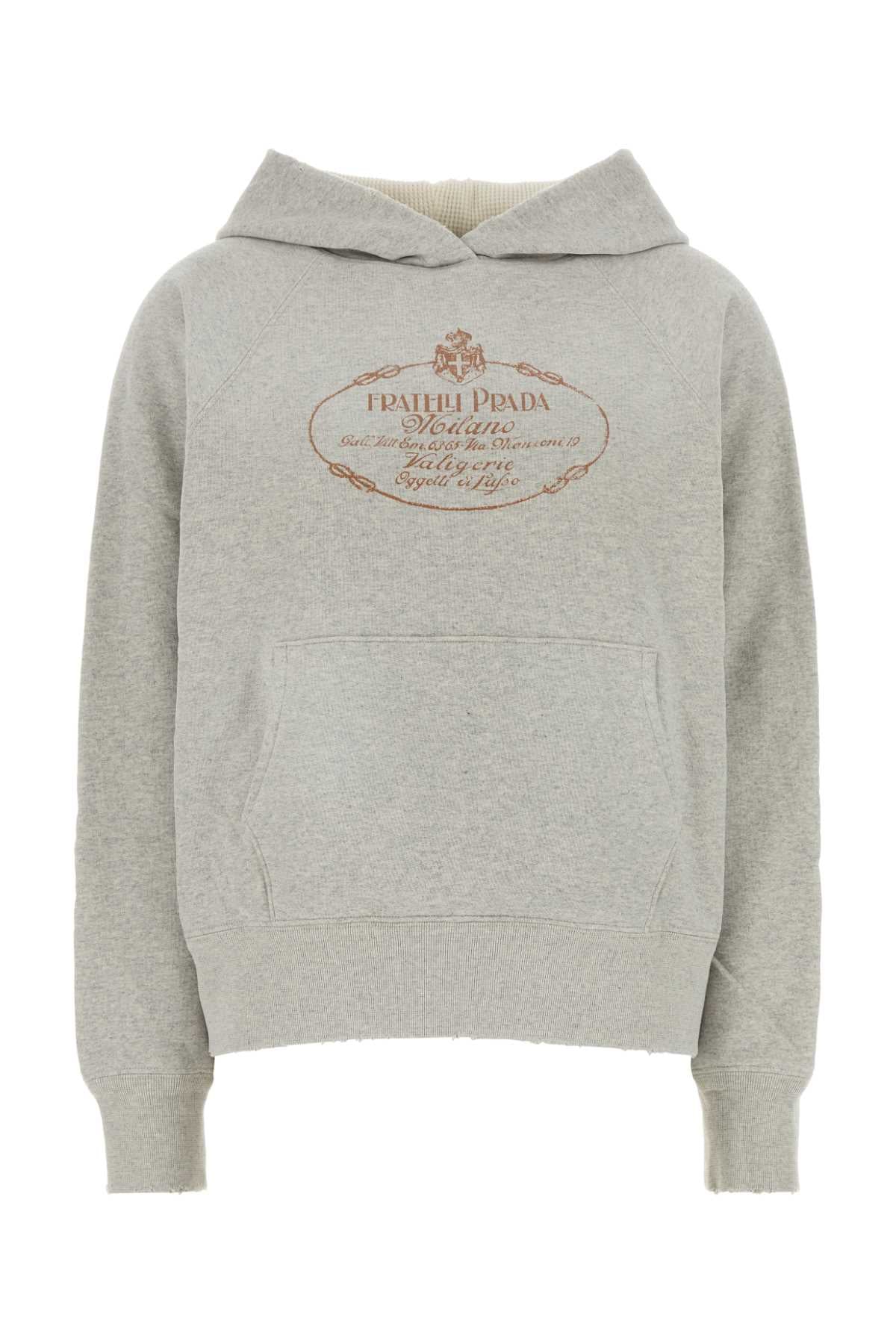 Prada Women Grey Cotton Reversible Sweatshirt PRADA