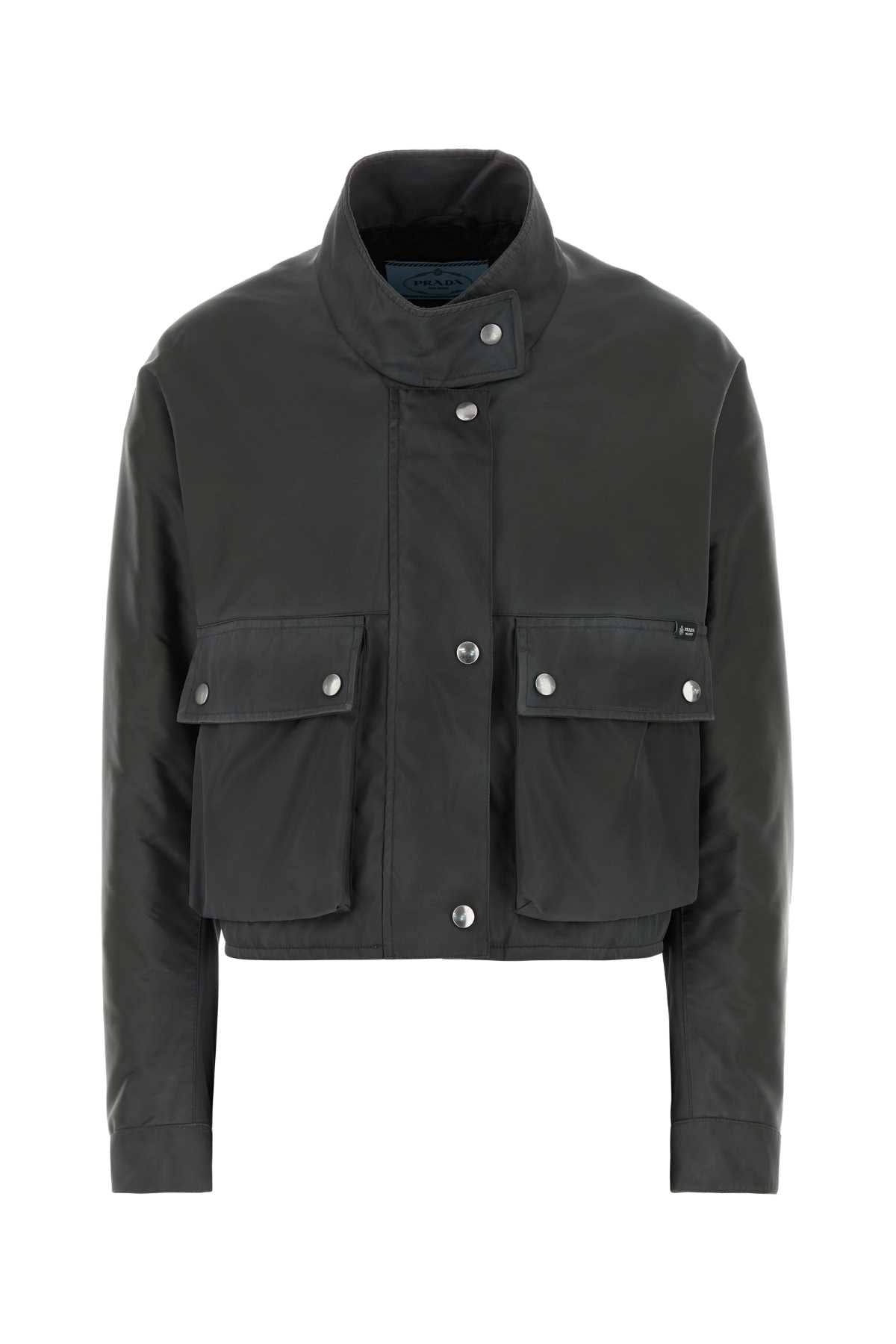 Prada Women Charcoal Re-Nylon Jacket PRADA