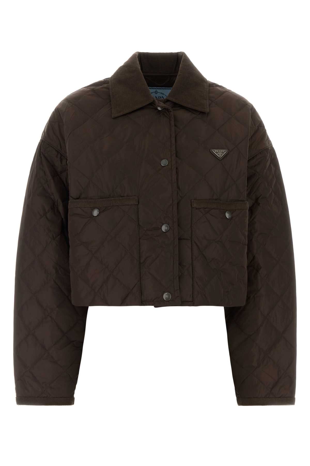 Prada Women Chocolate Re-Nylon Jacket PRADA