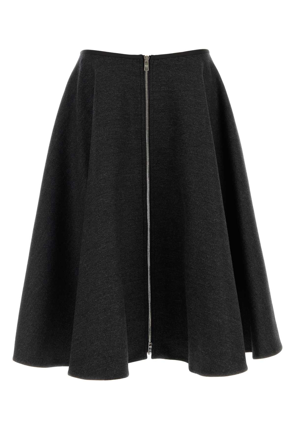 Prada Women Charcoal Wool Skirt PRADA