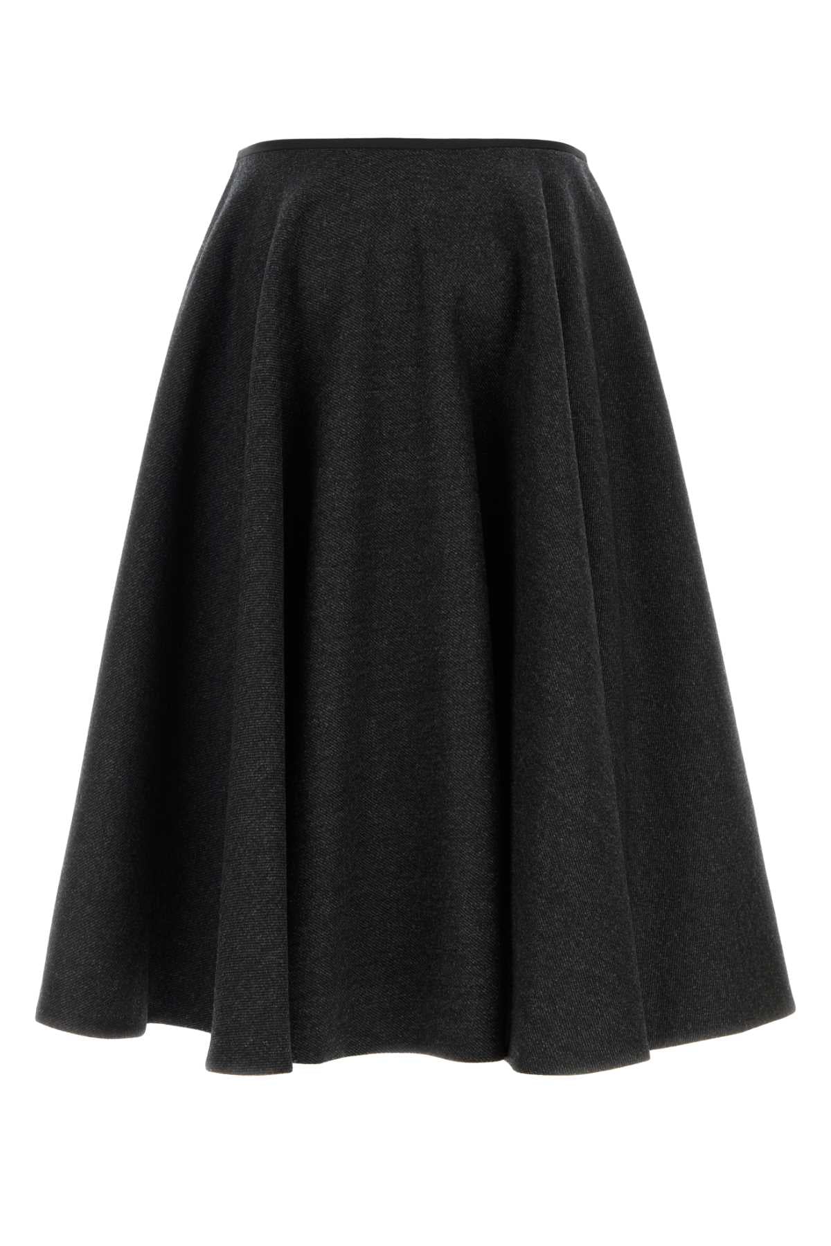 Prada Women Charcoal Wool Skirt PRADA