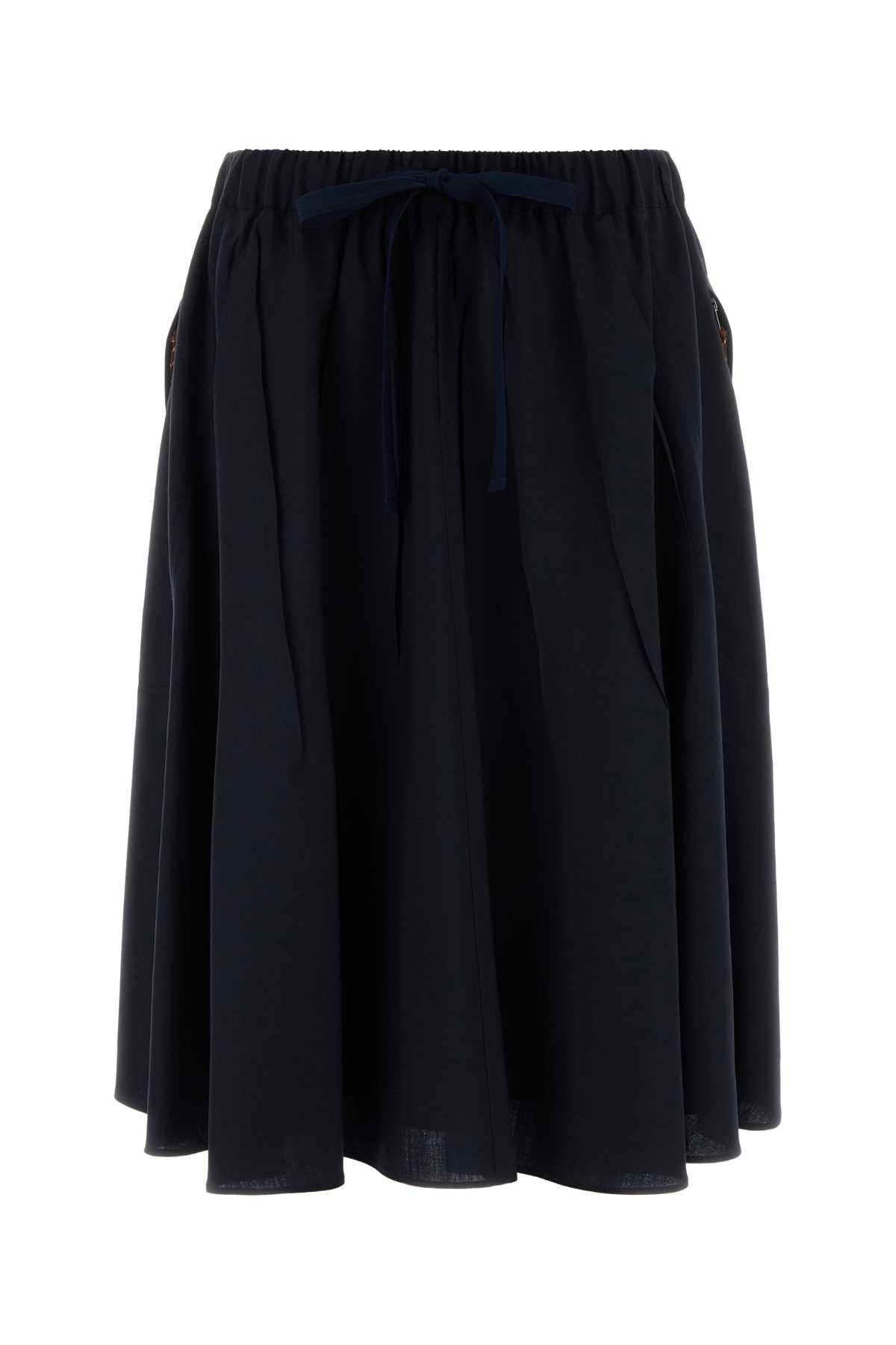 Prada Women Dark Blue Wool Blend Skirt PRADA