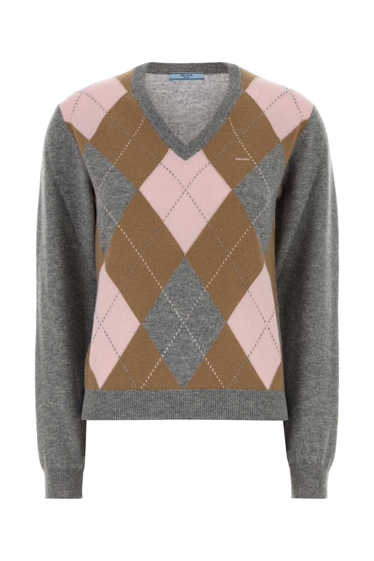 Prada Women Grey Cashmere Sweater PRADA