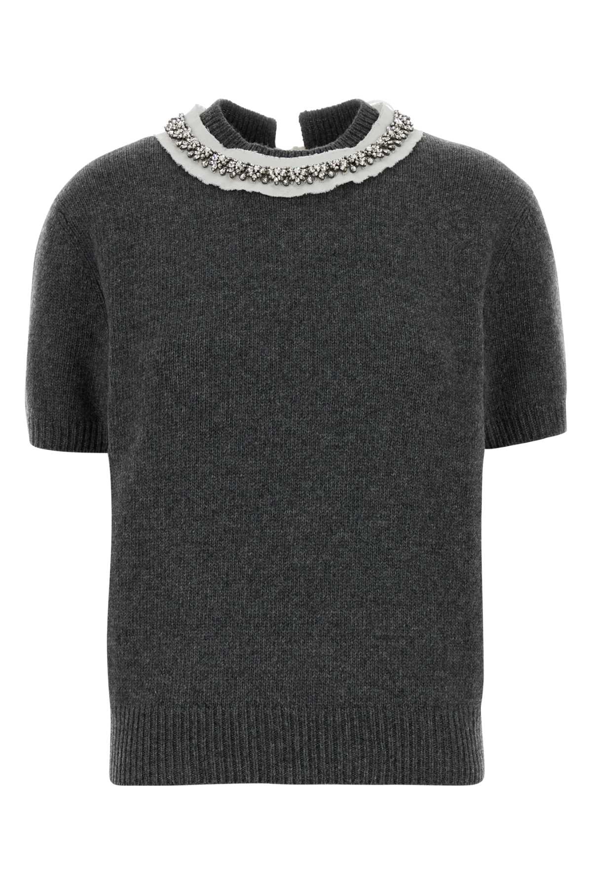 Prada Women Dark Grey Wool Blend Sweater PRADA