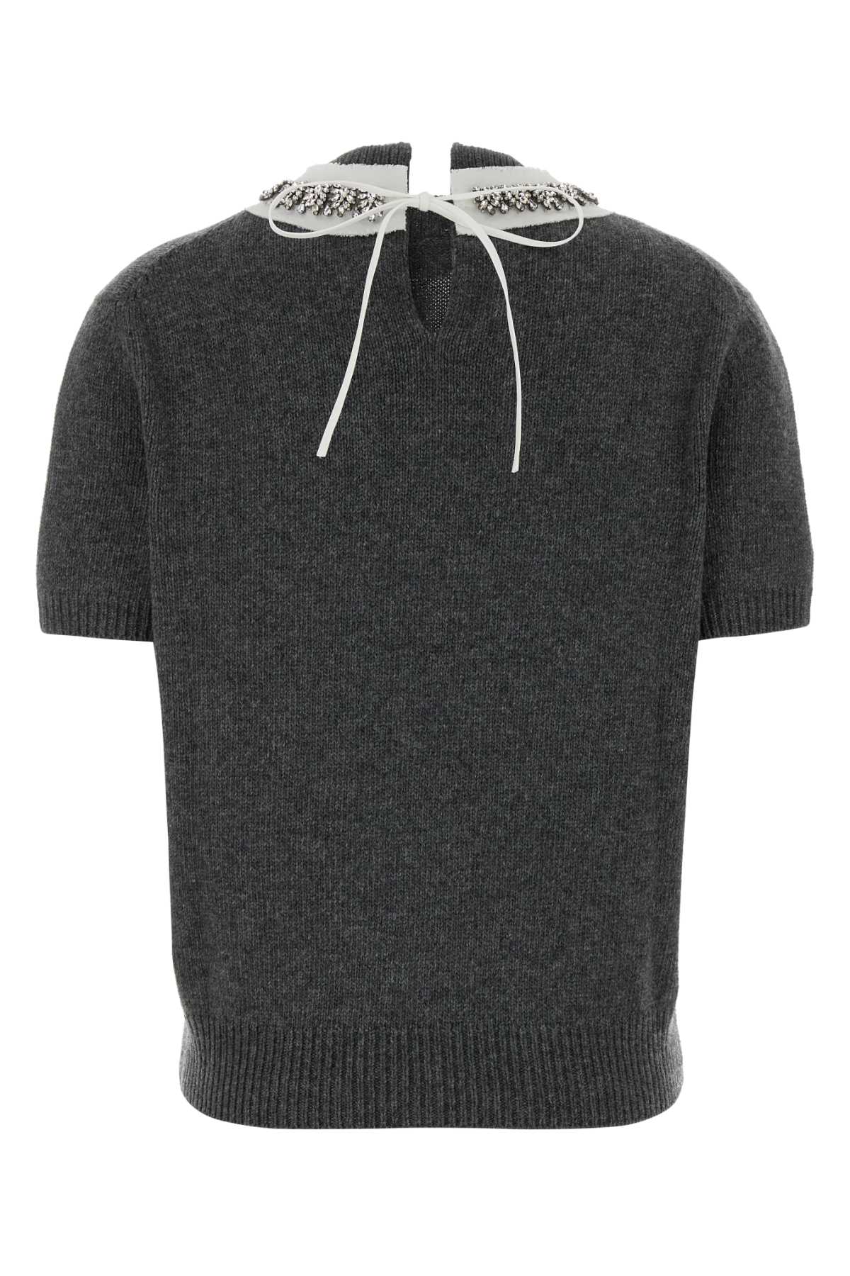 Prada Women Dark Grey Wool Blend Sweater PRADA