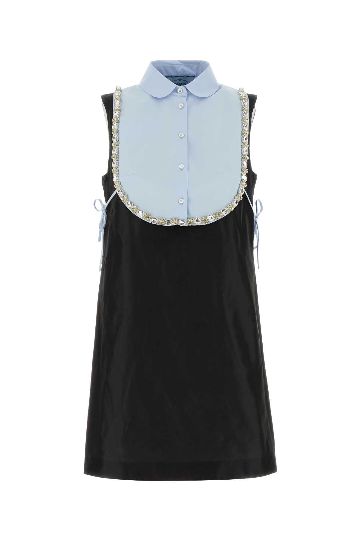 Prada Women Black Taffeta Mini Dress PRADA