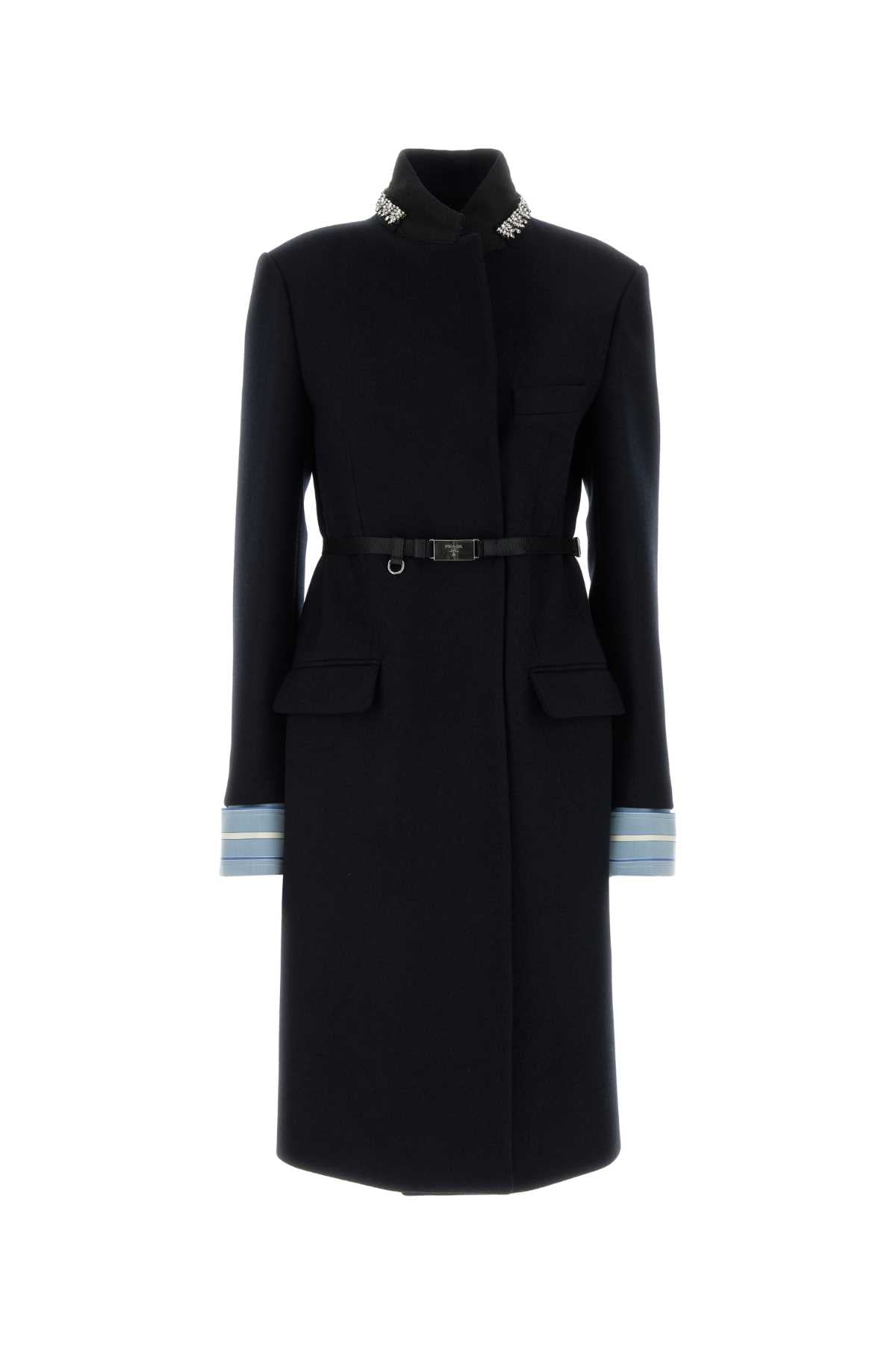 Prada Women Midnight Blue Wool Coat PRADA
