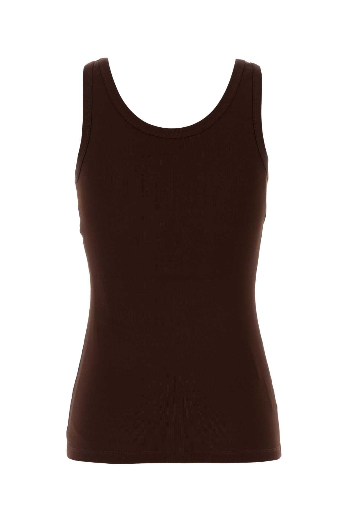 Prada Women Chocolate Cotton Tank Top PRADA