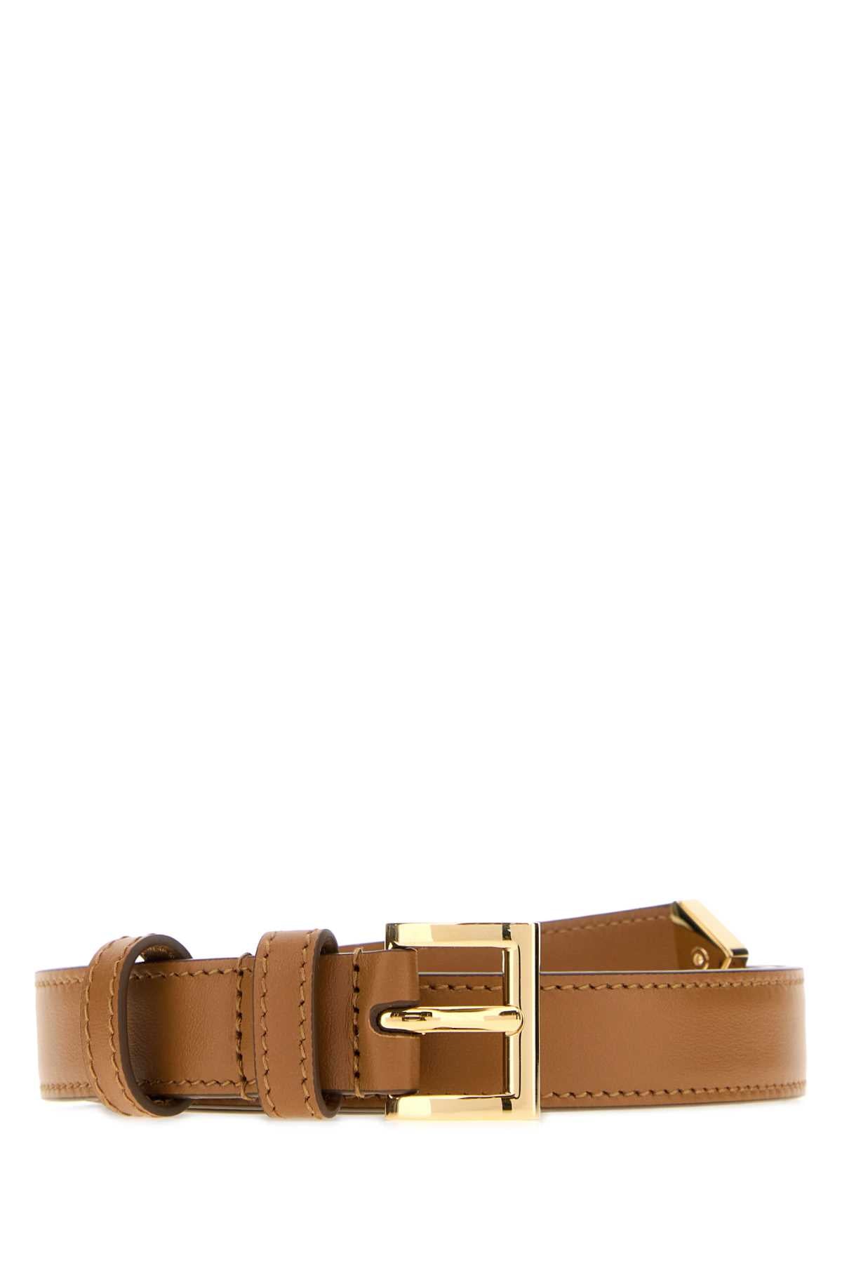 Prada Women Biscuit Leather Belt PRADA