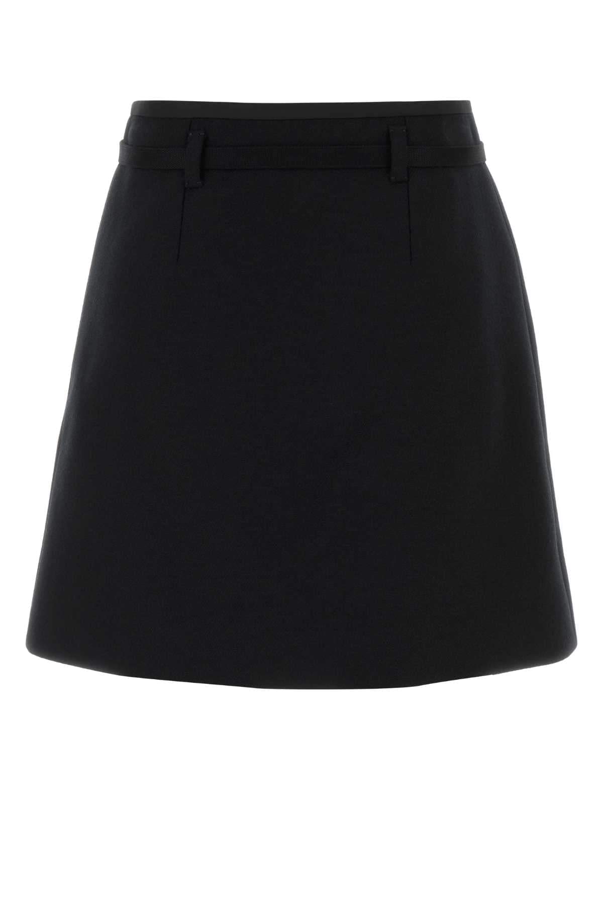 Prada Women Black Wool Mini Skirt PRADA