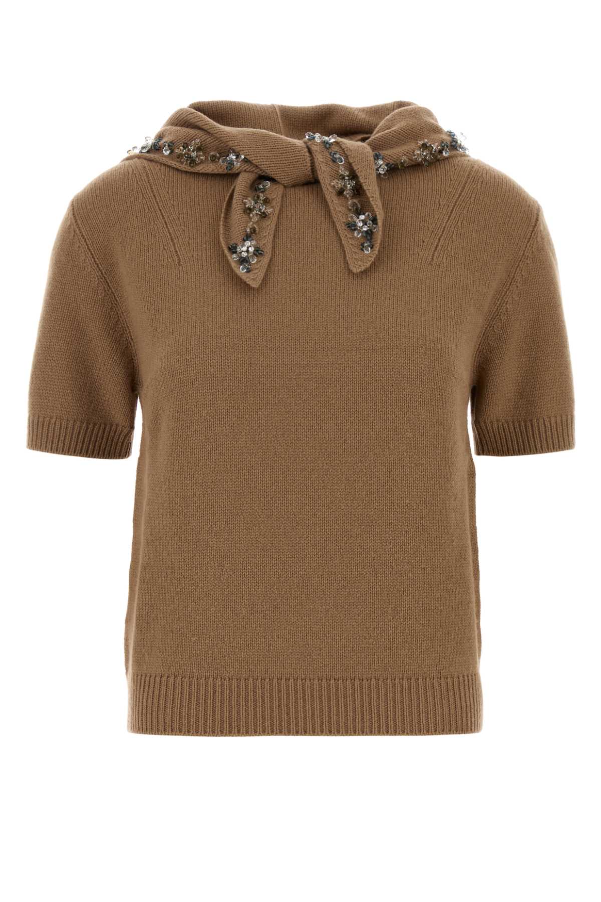 Prada Women Camel Cashmere Sweater PRADA