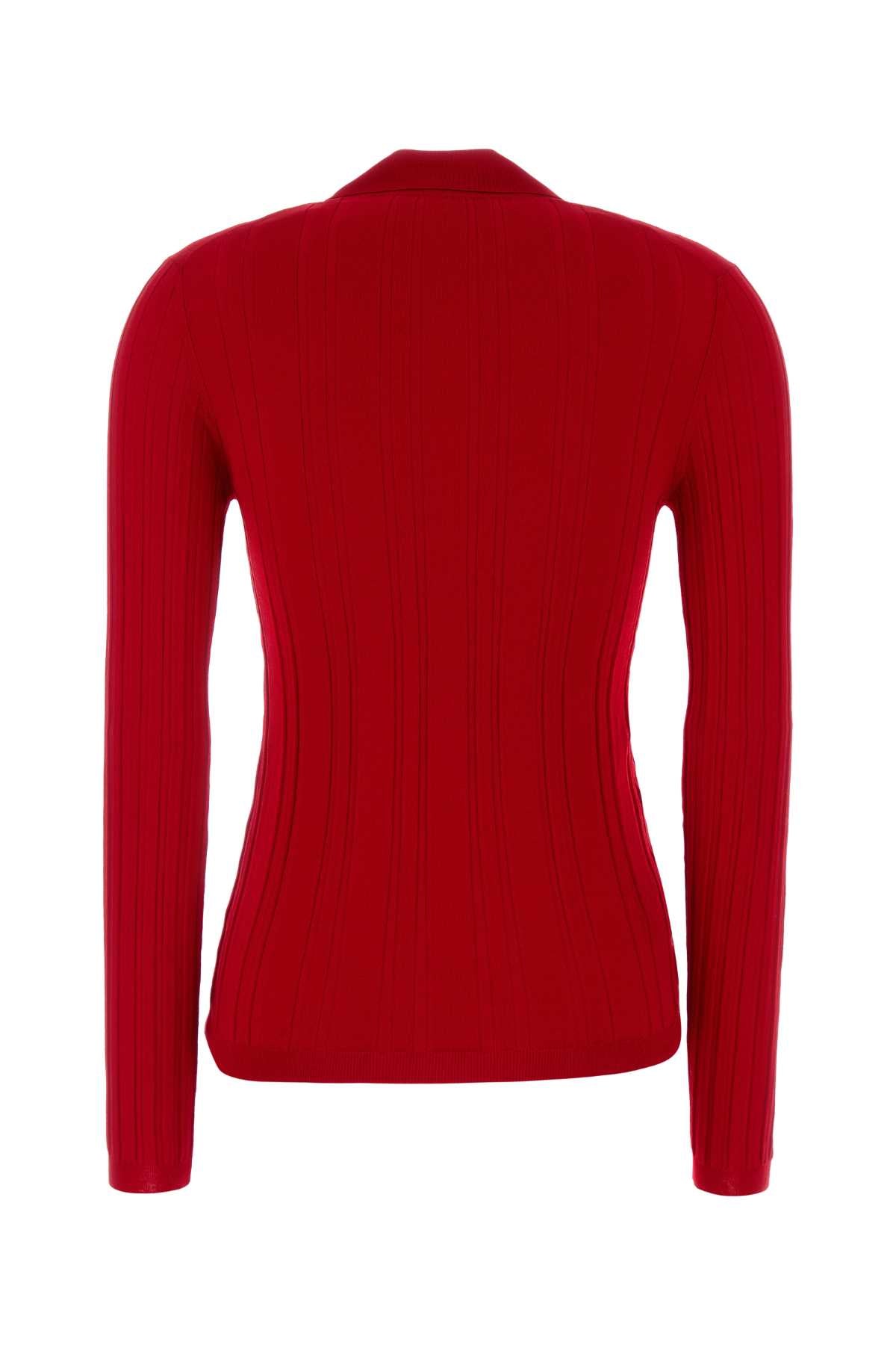 Prada Women Red Cotton Blend Polo Shirt PRADA
