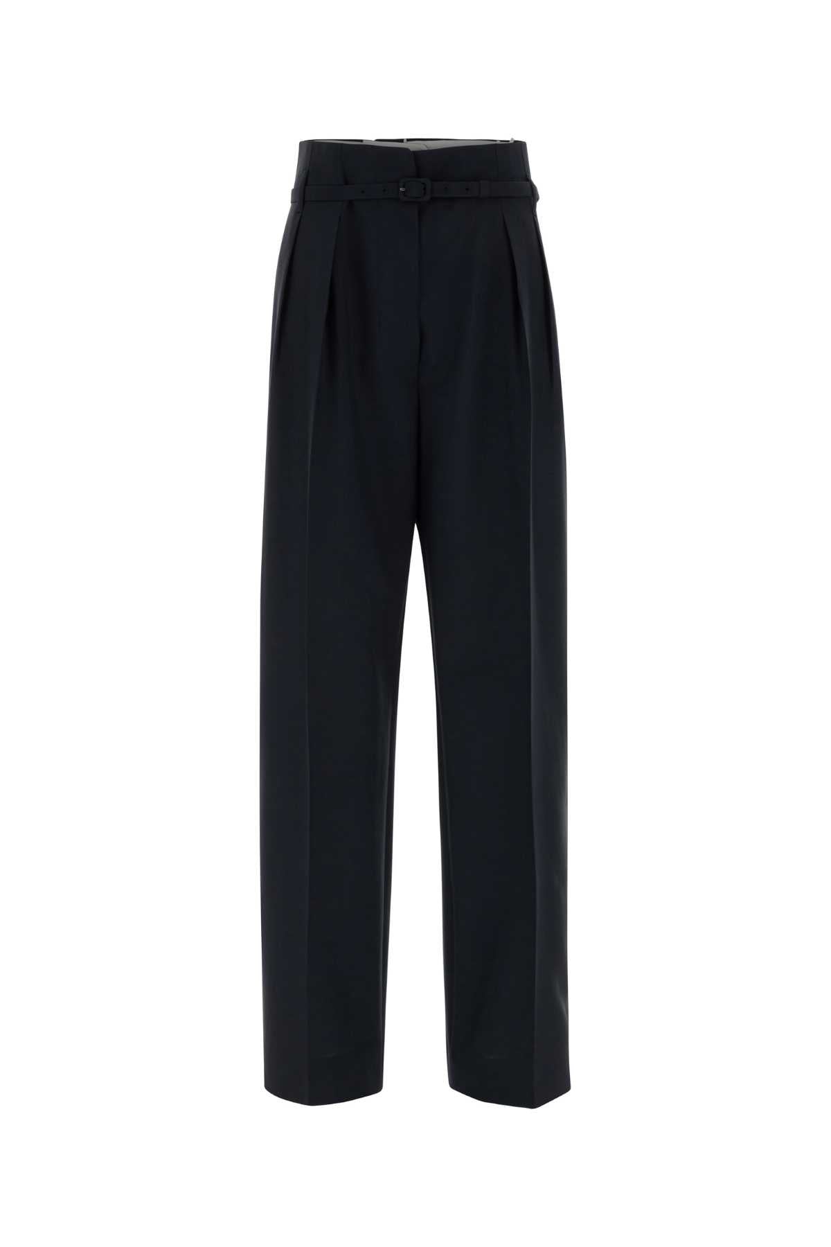 Prada Women Midnight Blue Wool Blend Palazzo Pant PRADA