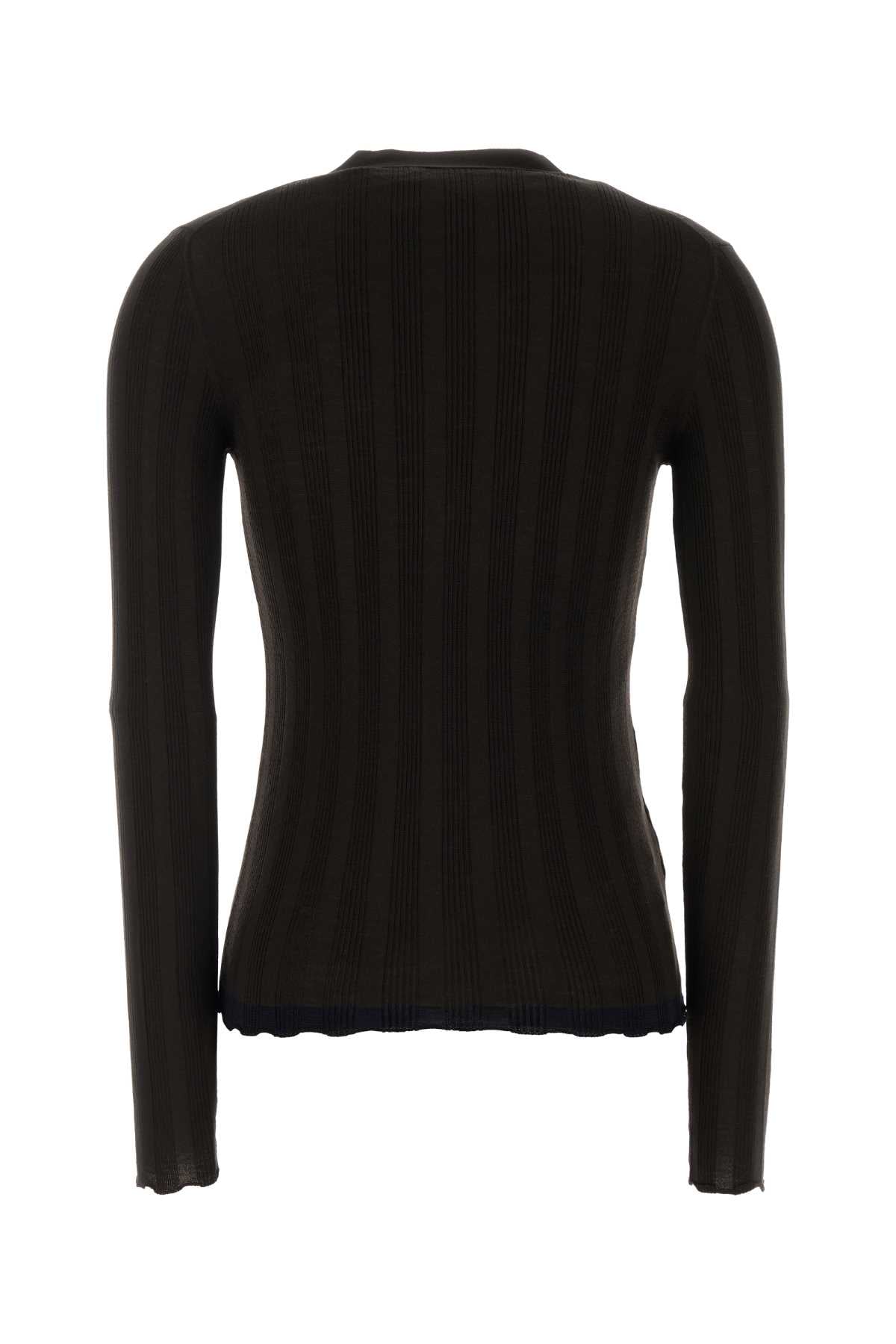 Prada Women Dark Brown Wool Blend Cardigan PRADA