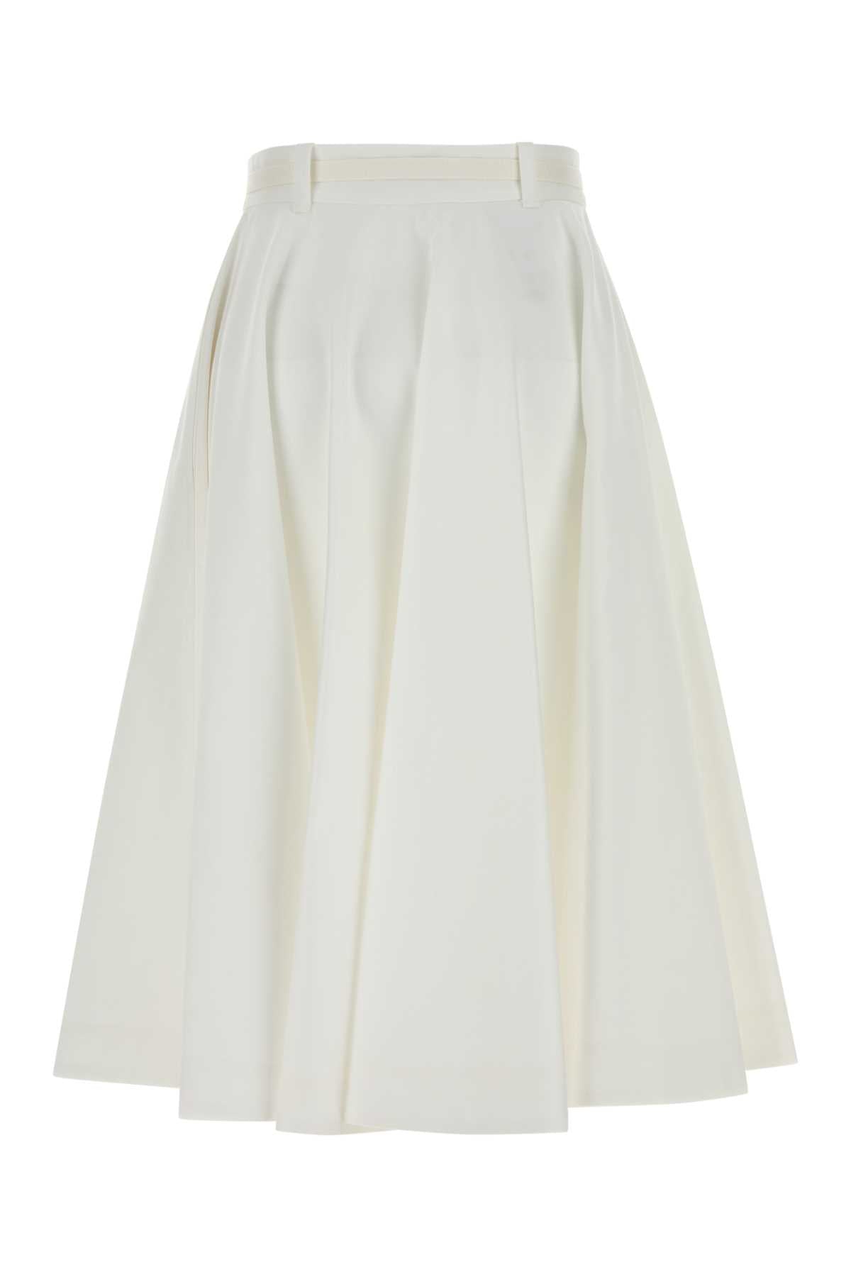 Prada Women White Twill Skirt