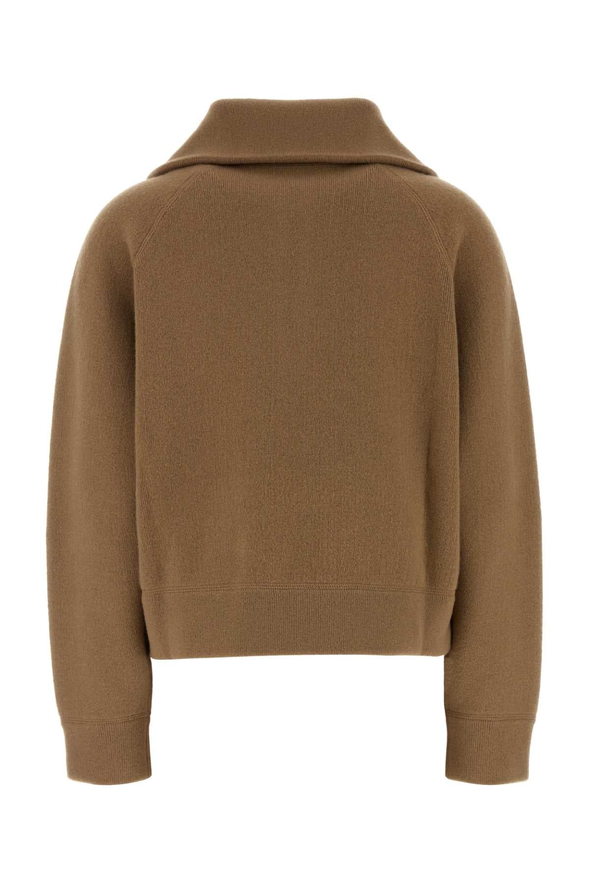 Prada Women Camel Cashmere Polo Shirt PRADA