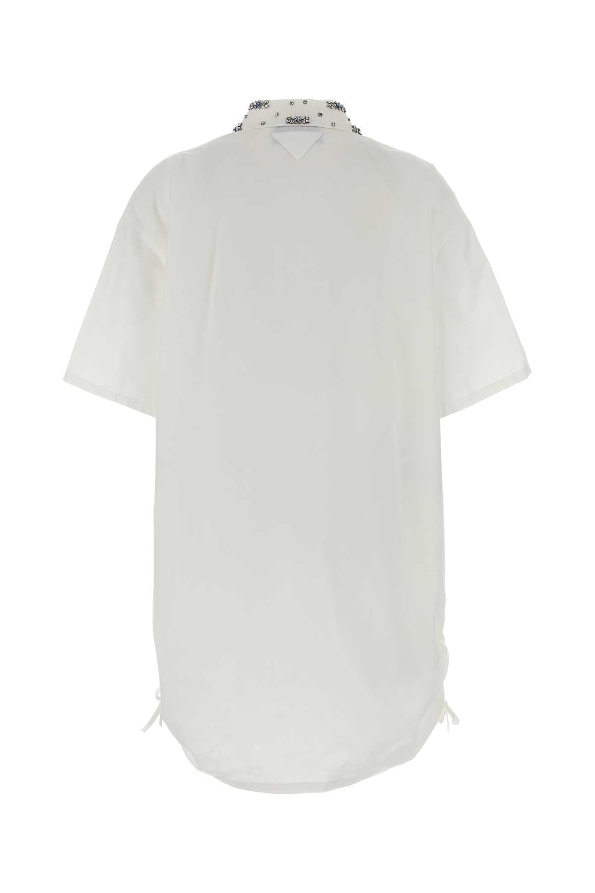 Prada Women White Poplin Polo Dress PRADA