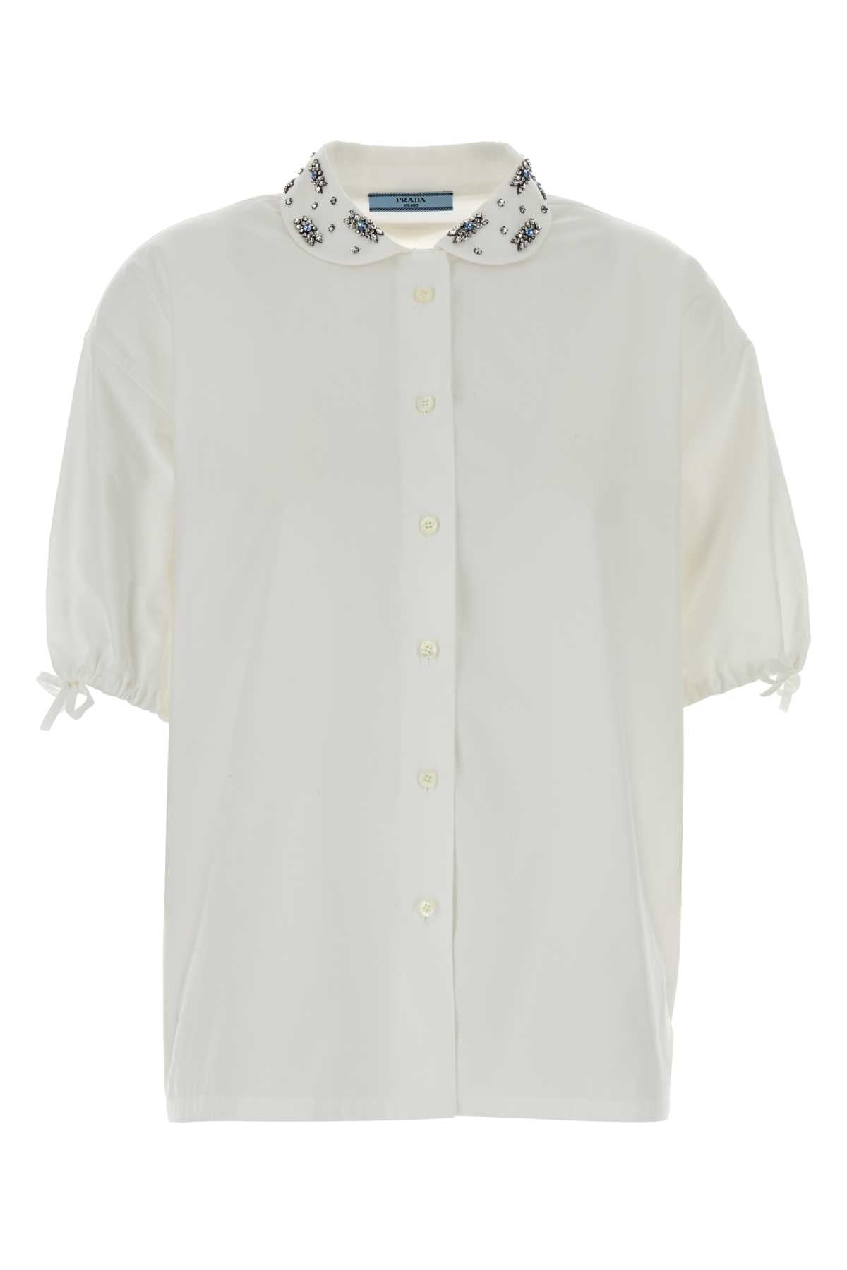 Prada Women White Poplin Shirt PRADA