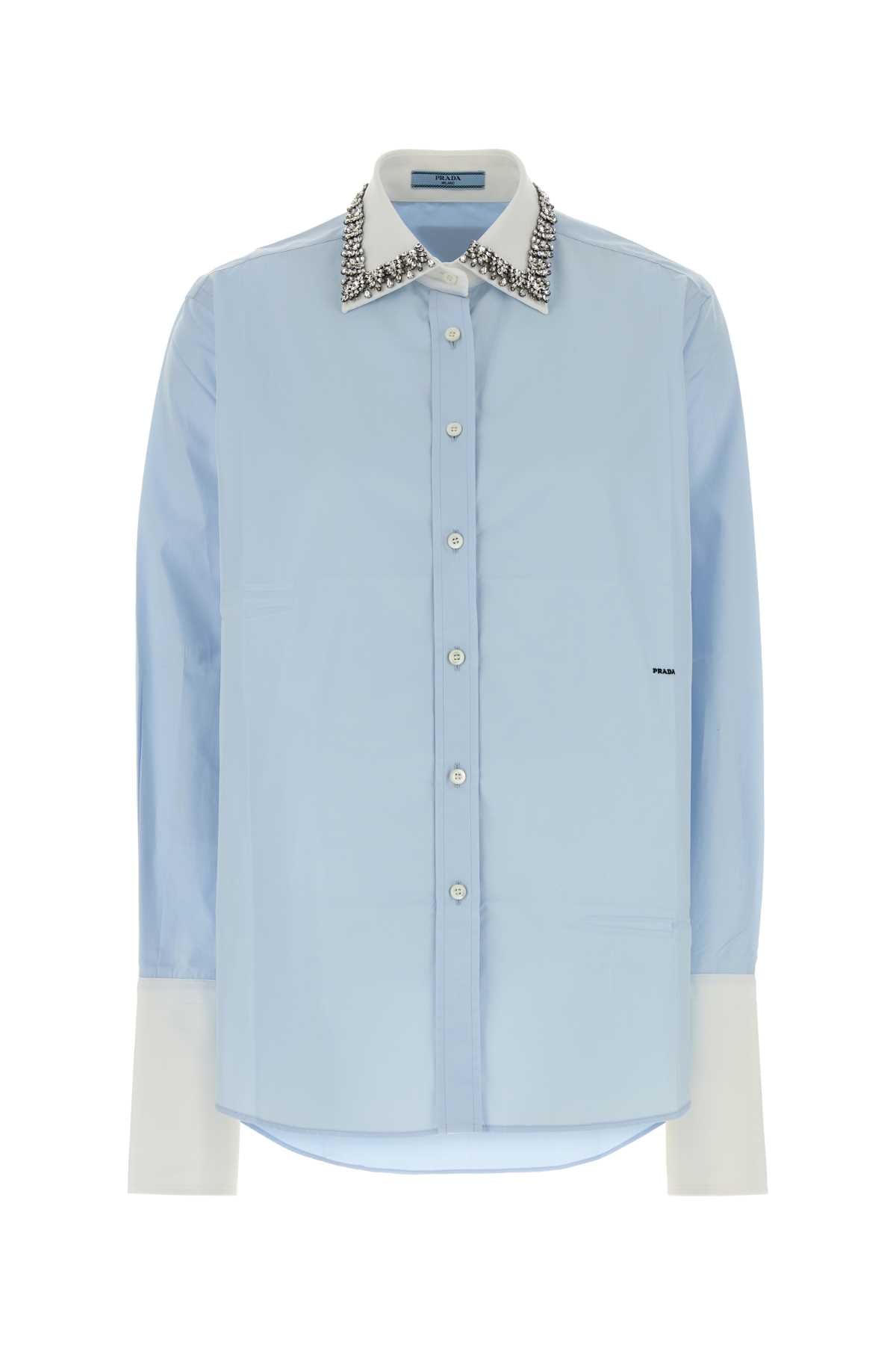 Prada Women Light Blue Poplin Shirt PRADA