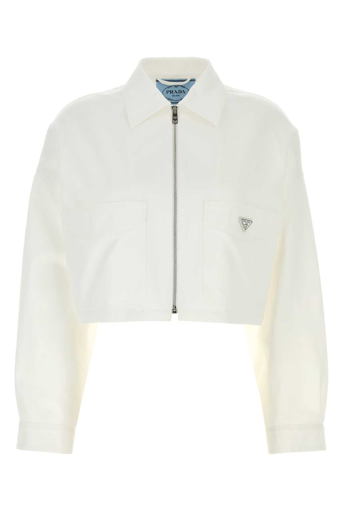 Prada Women White Twill Jacket PRADA