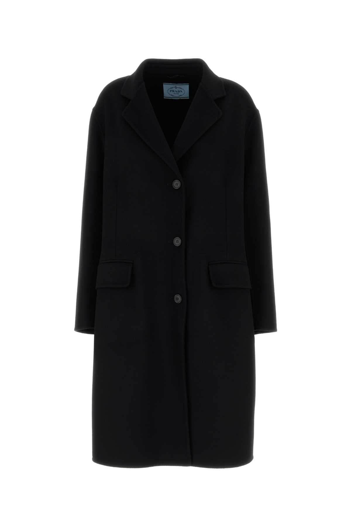 Prada Women Black Wool Blend Coat PRADA