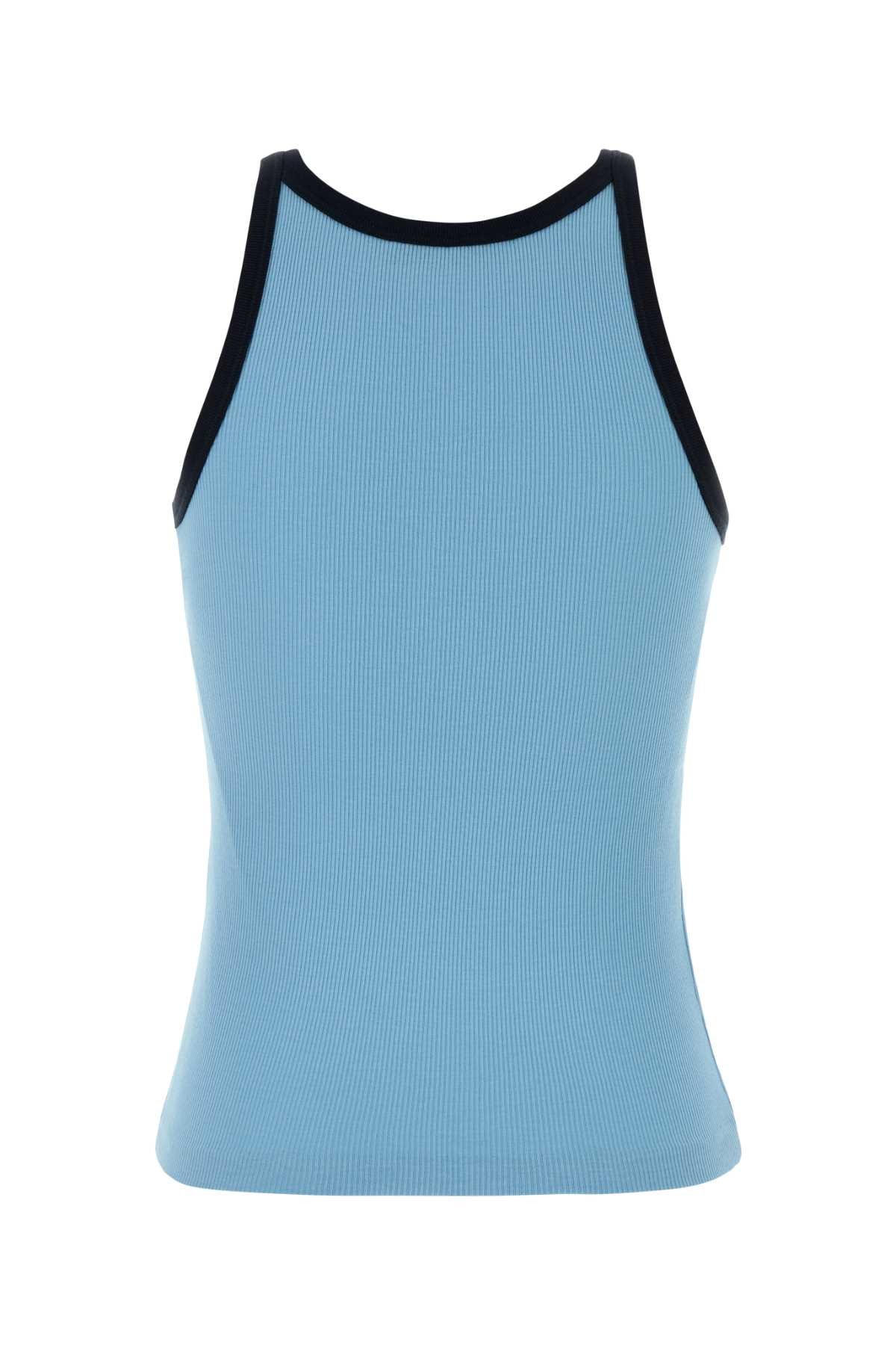 Prada Women Light Blue Cotton Tank Top PRADA