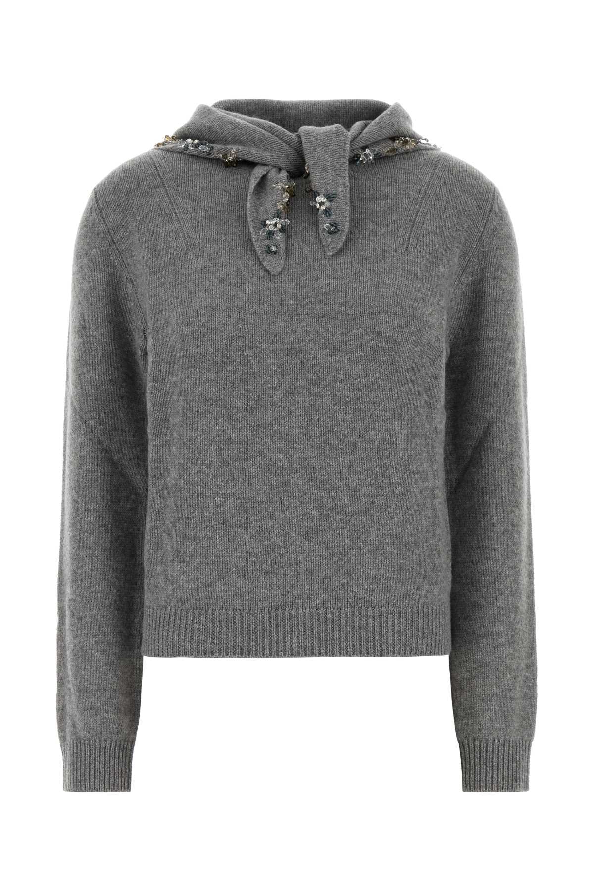 Prada Women Grey Cashmere Sweater PRADA