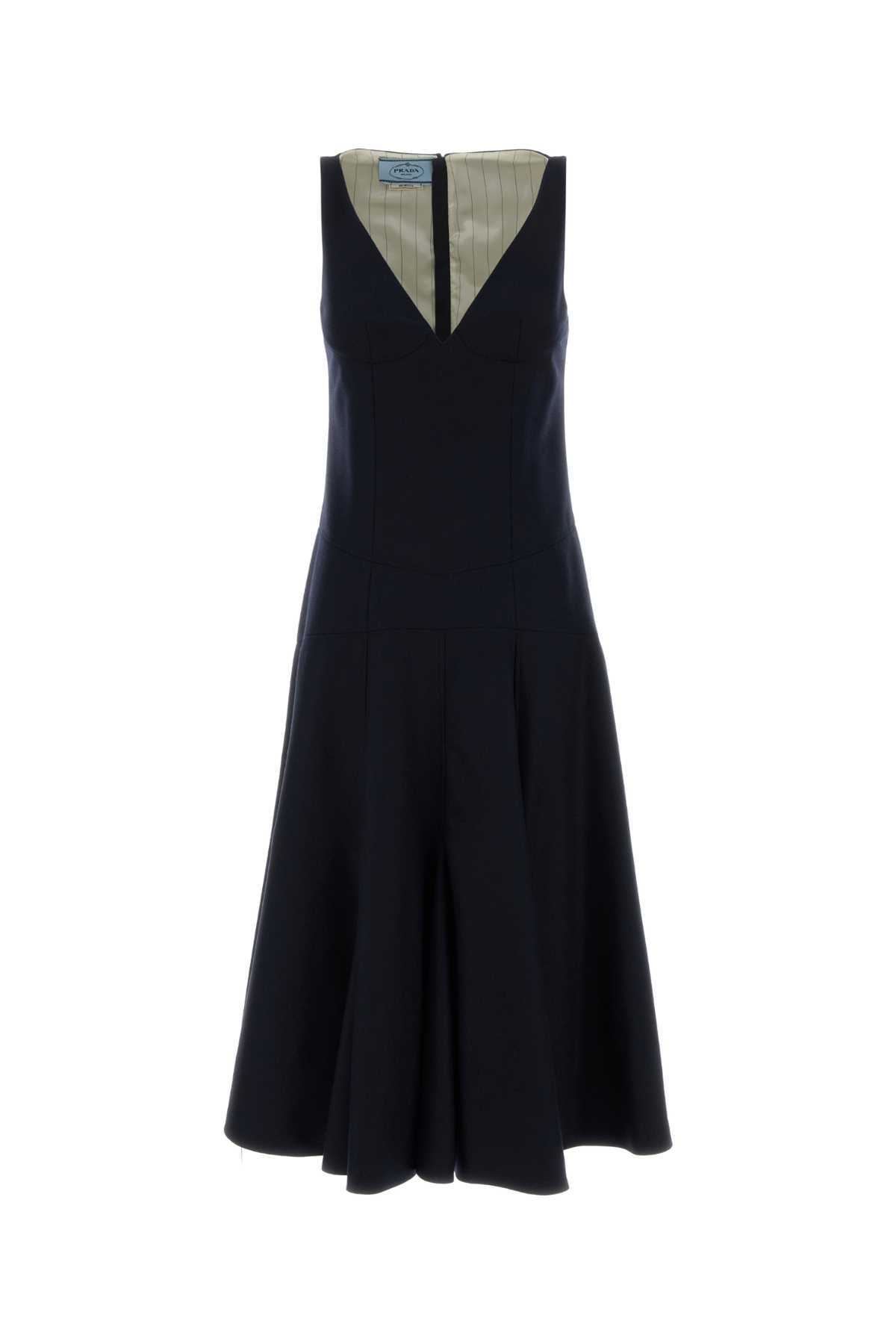 Prada Women Midnight Blue Wool Dress PRADA