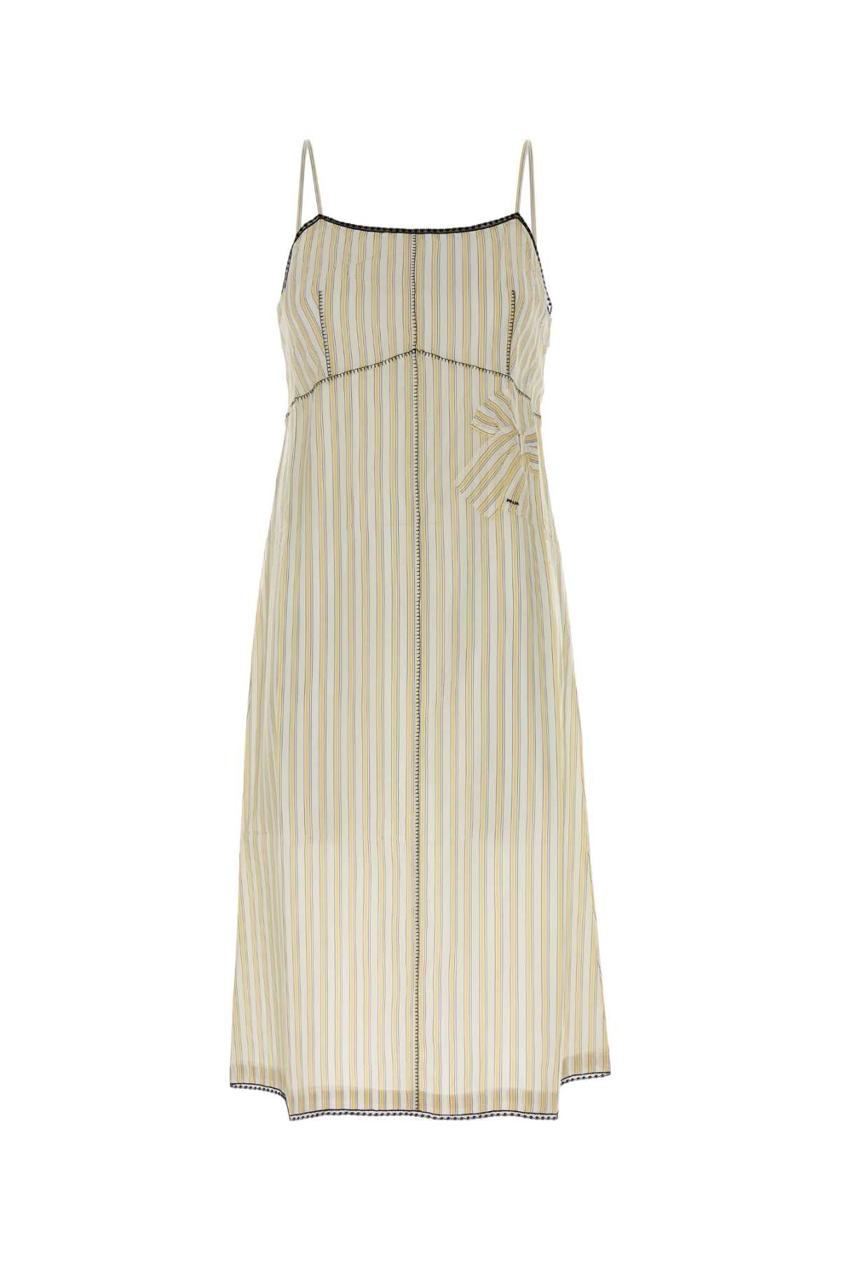 Prada Women Embroidered Cupro Dress PRADA