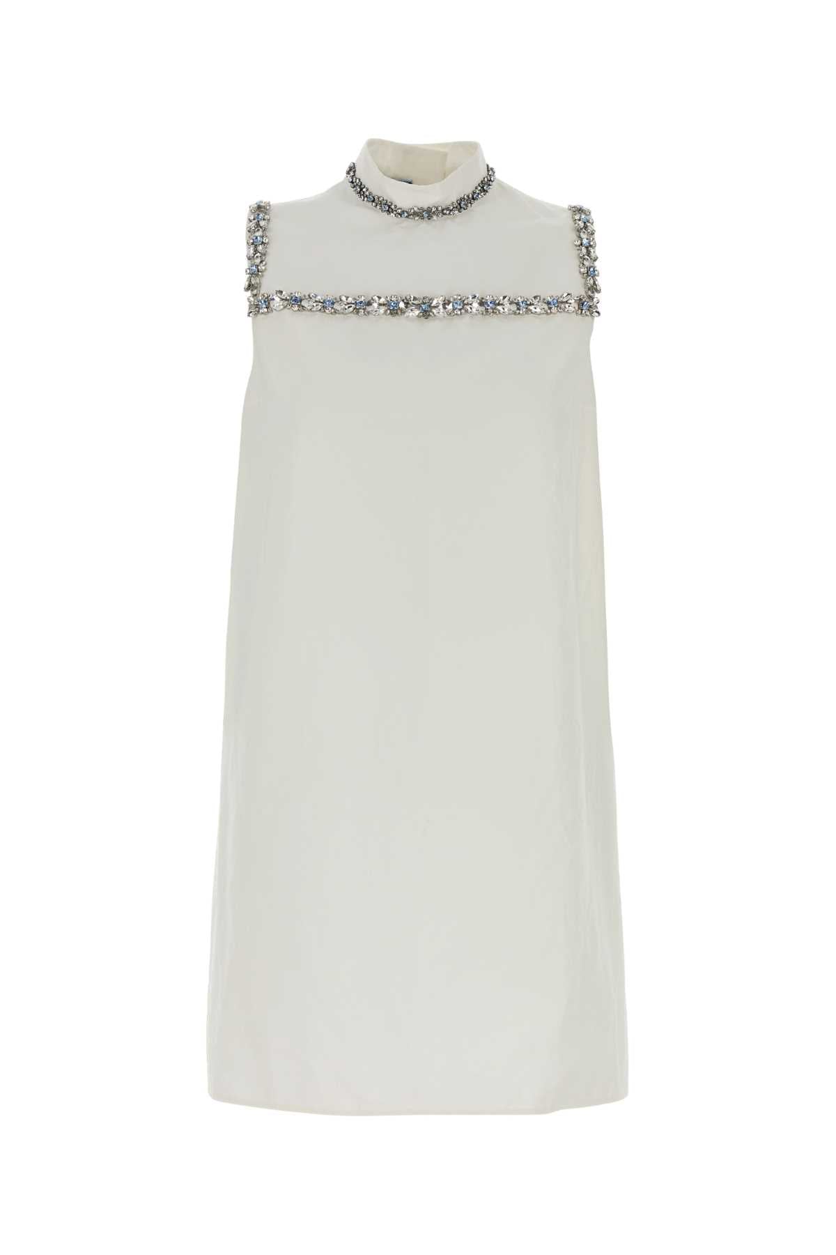 Prada Women White Cotton Dress PRADA