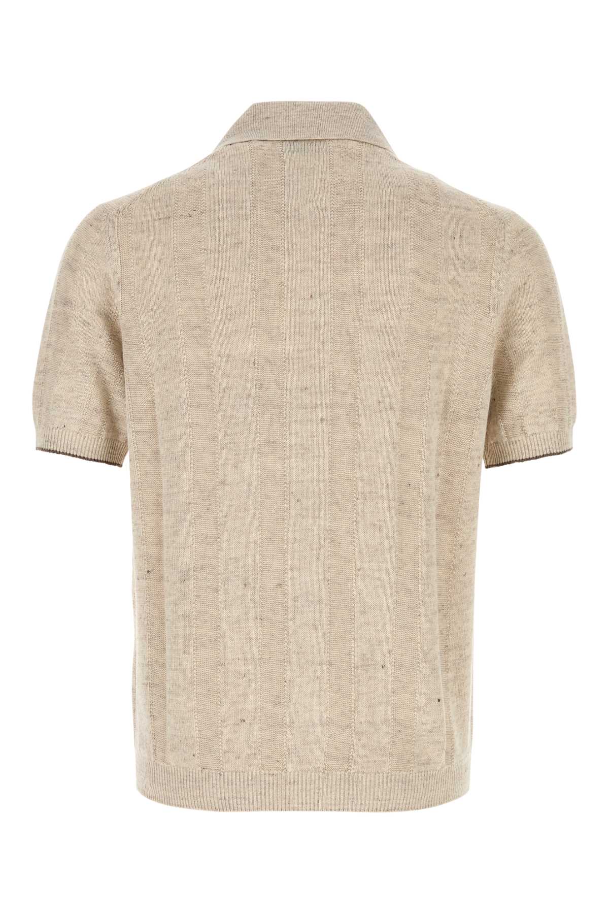 Brunello Cucinelli Men Sand Canvas Blend Cardigan BRUNELLO CUCINELLI