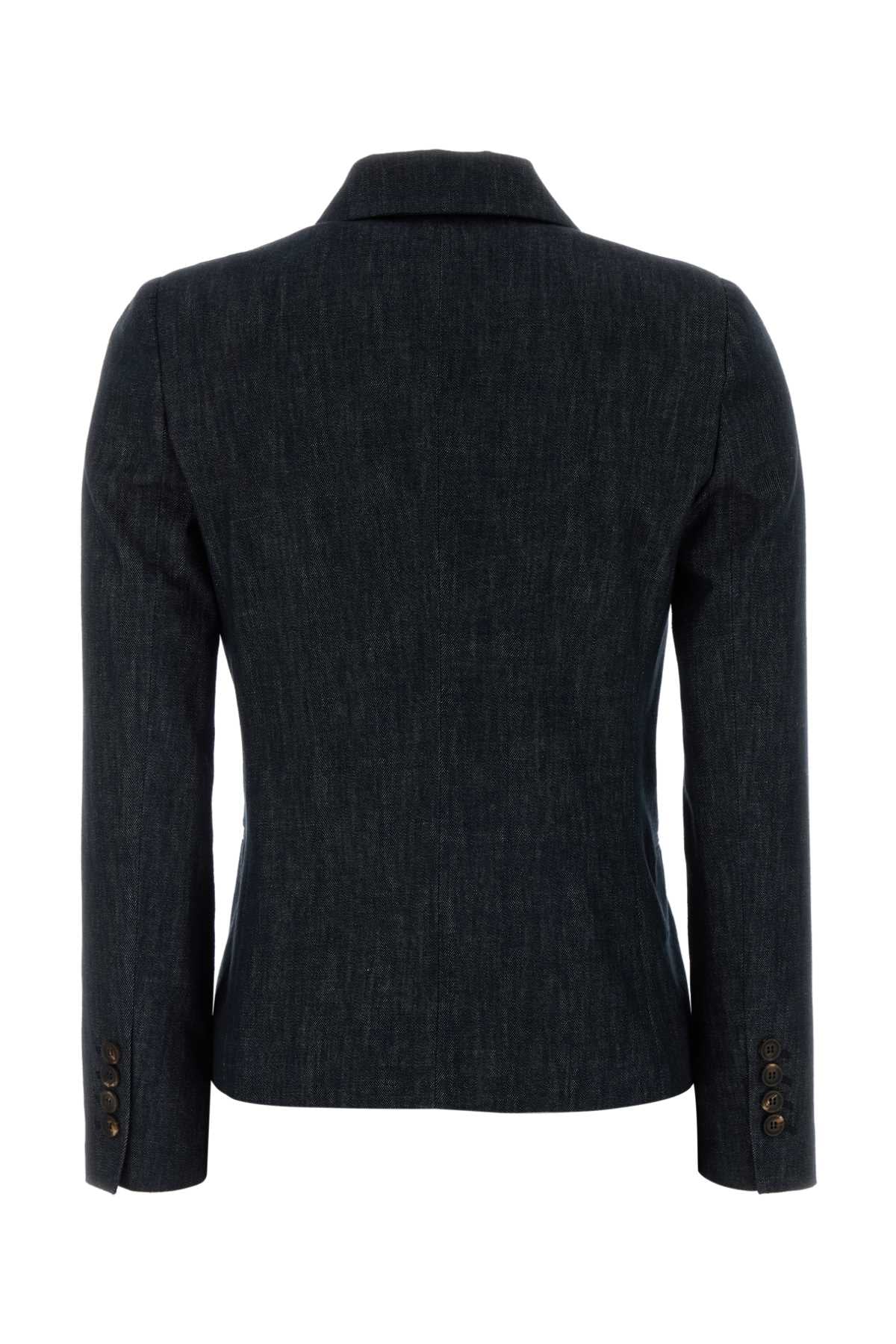 Brunello Cucinelli Women Dark Blue Denim Blazer BRUNELLO CUCINELLI