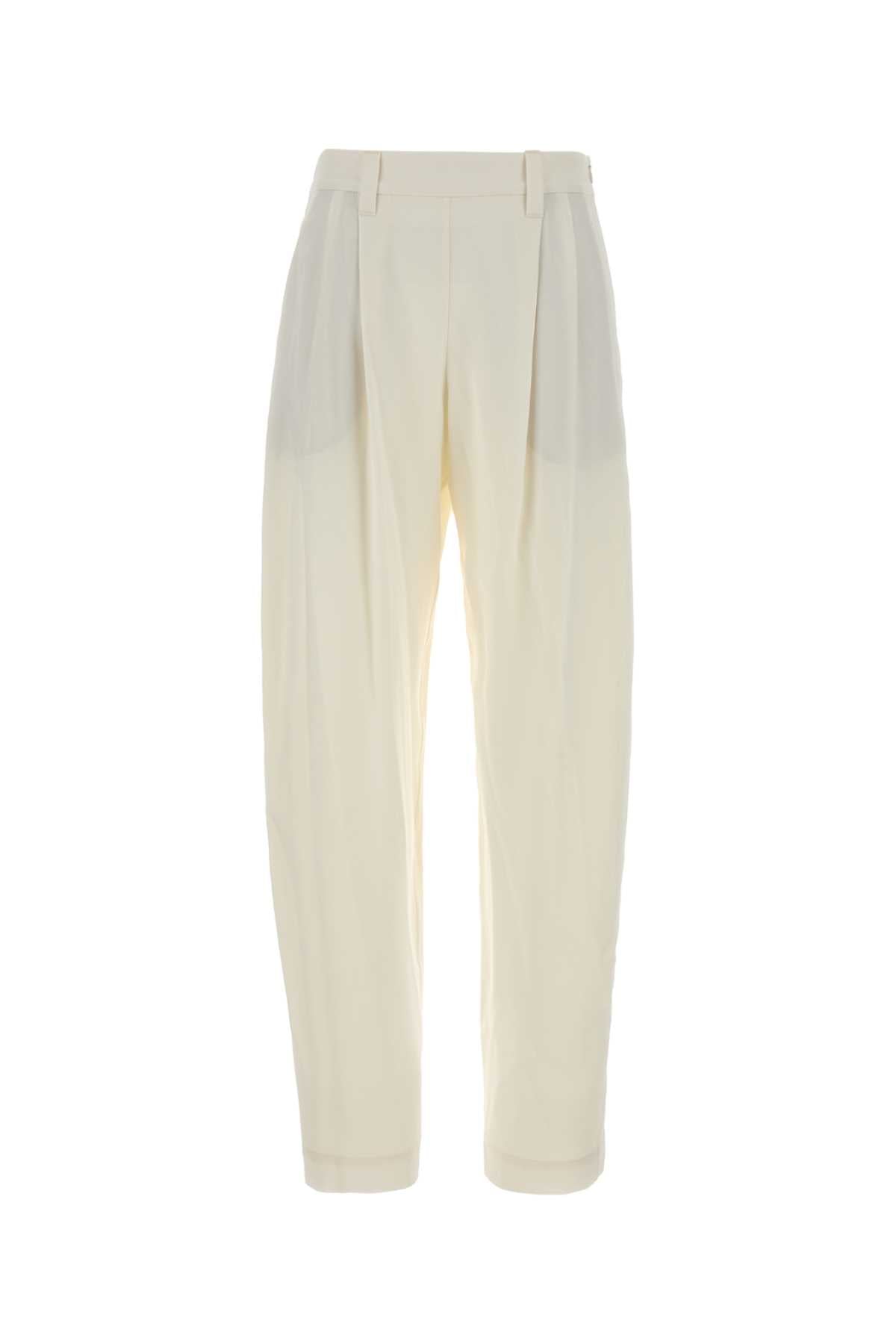 Brunello Cucinelli Women White Crepe Pant BRUNELLO CUCINELLI