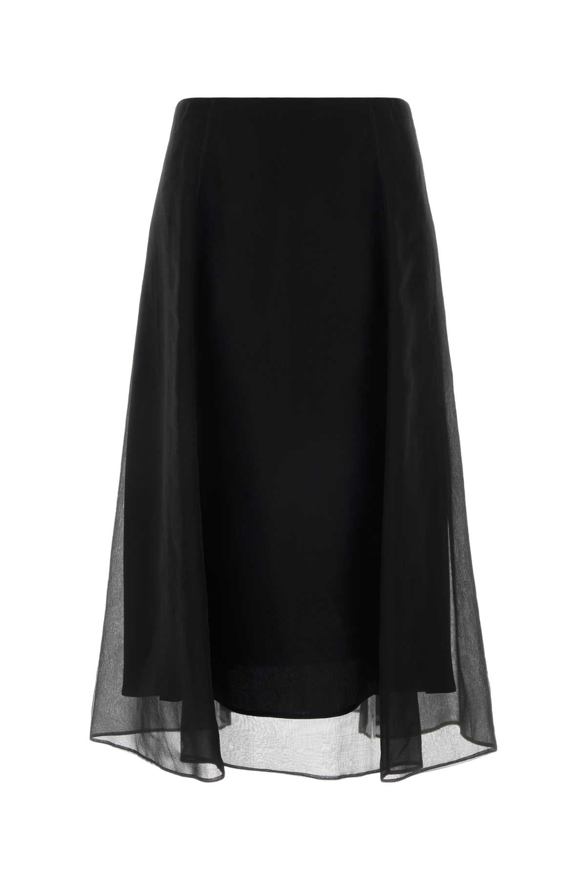 Brunello Cucinelli Women Black Silk Skirt BRUNELLO CUCINELLI
