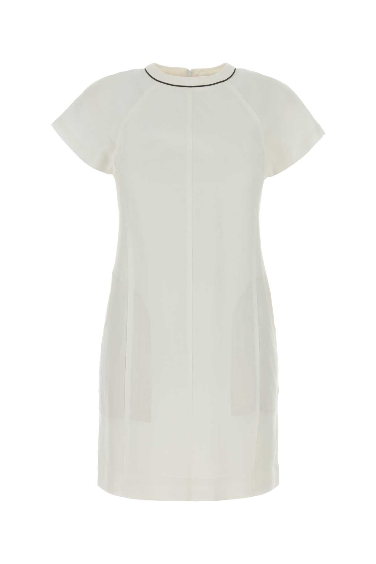Brunello Cucinelli Women White Viscose Blend Dress BRUNELLO CUCINELLI
